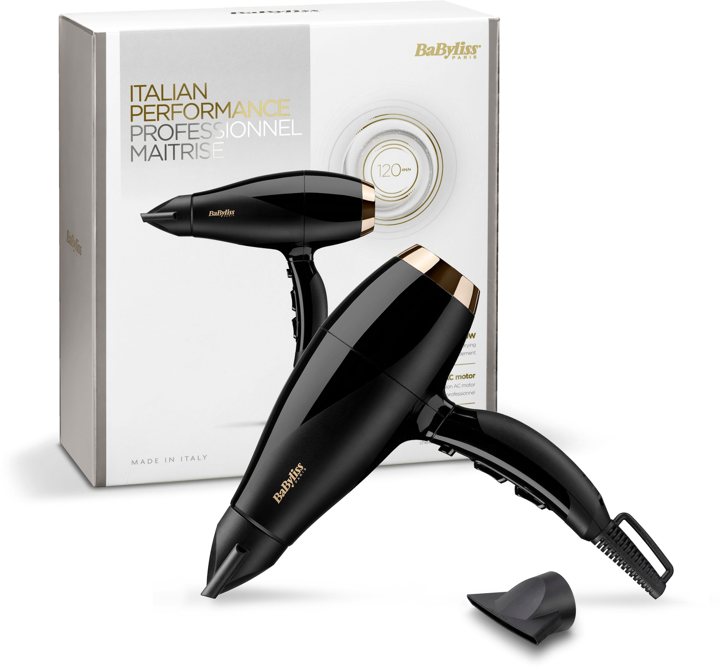 BaByliss Ionic-Haartrockner Pro«, AC 2 Haartrockner 3 mit Super Jahren »6714E XXL W, 2300 Aufsätze, Garantie