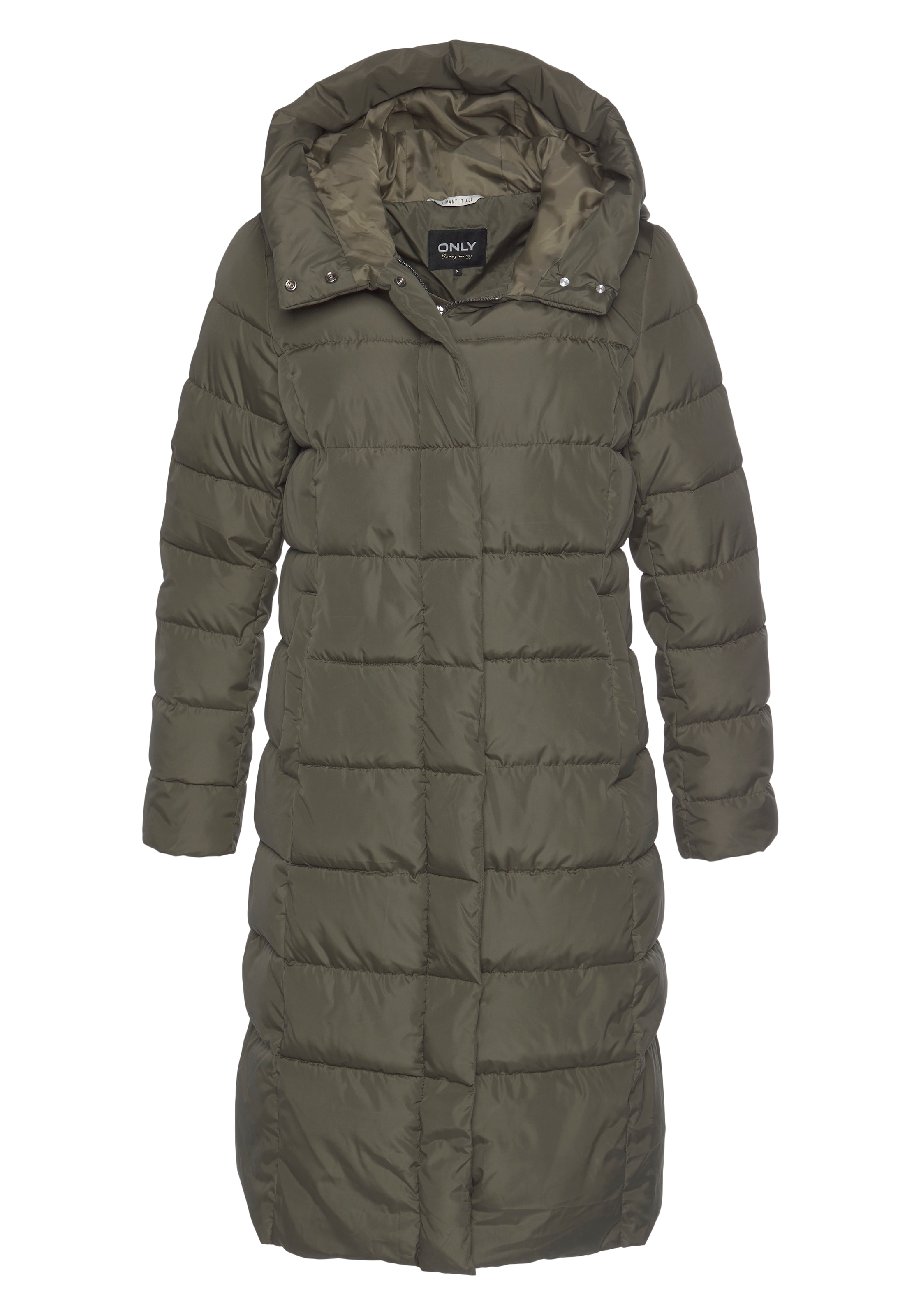 ONLY Steppmantel »ONLTINA – Puffermantel mit Premium-Füllung und verdecktem Zipper«, regular fit, casual, Steppware, Kunstfaser, hochschließend