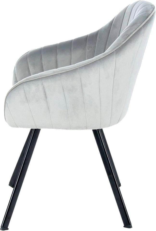 Kayoom Stuhl »Jodie 125 2er-Set, Sitzfläche mit Polsterung«, (Set), 2 St., samtweicher Bezug, bequem, einfarbiges Design
