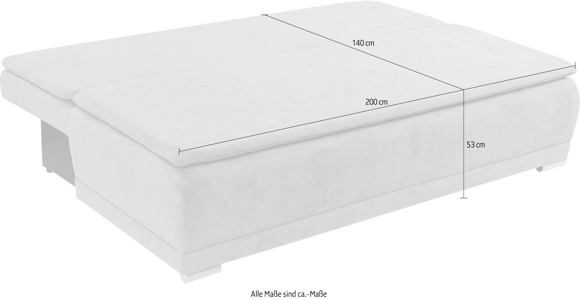 WERK2 Schlafsofa »Biggi, komfortabel & elegant, Schlaffunktion, Bettkasten, Breite 260cm«, inkl. losen Kissen, Struktur weich, dunkelgrau