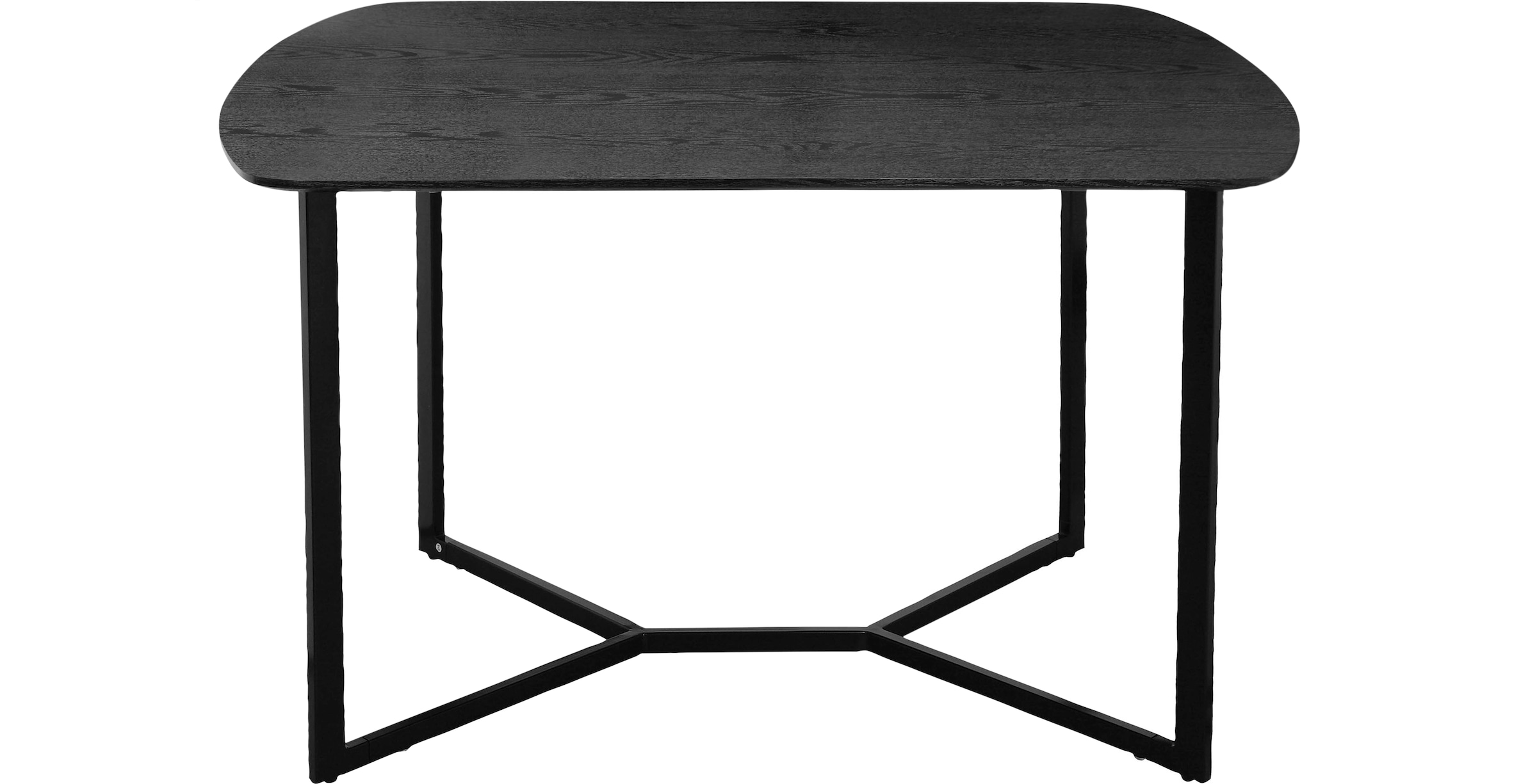 Places of Style Esstisch »Gallina«, (1 St.), mit Gestell aus Metall schwarz, Tischplatte in Holzoptik, Höhe 76 cm