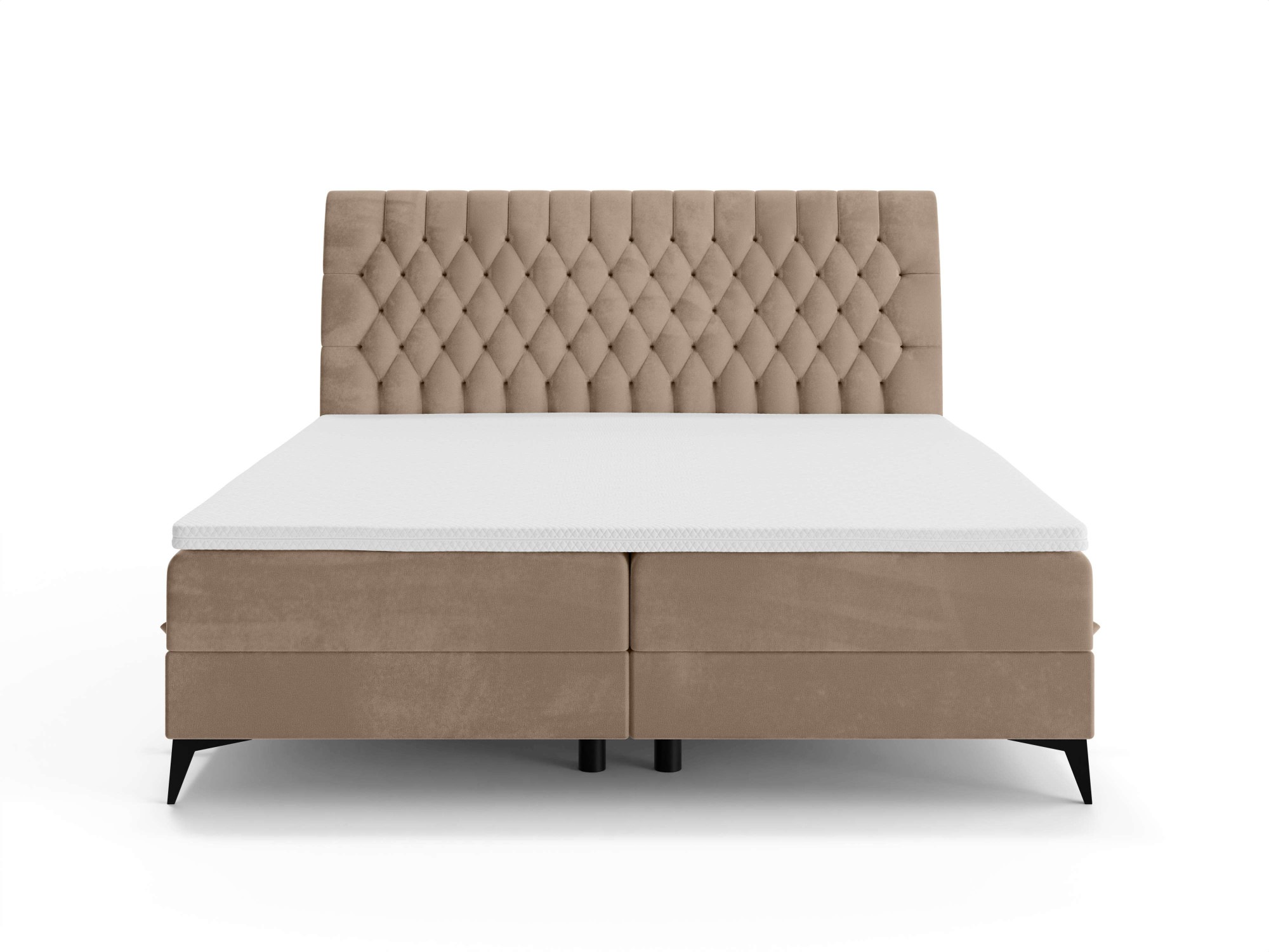 Leonique Polsterbett »SYDNEE mit Matratze und Topper, in 2 Breiten (160 und 180 cm)«, Boxspringbett mit Kopfteil, Bettkasten, Matratze (BFK/TFK) und Topper