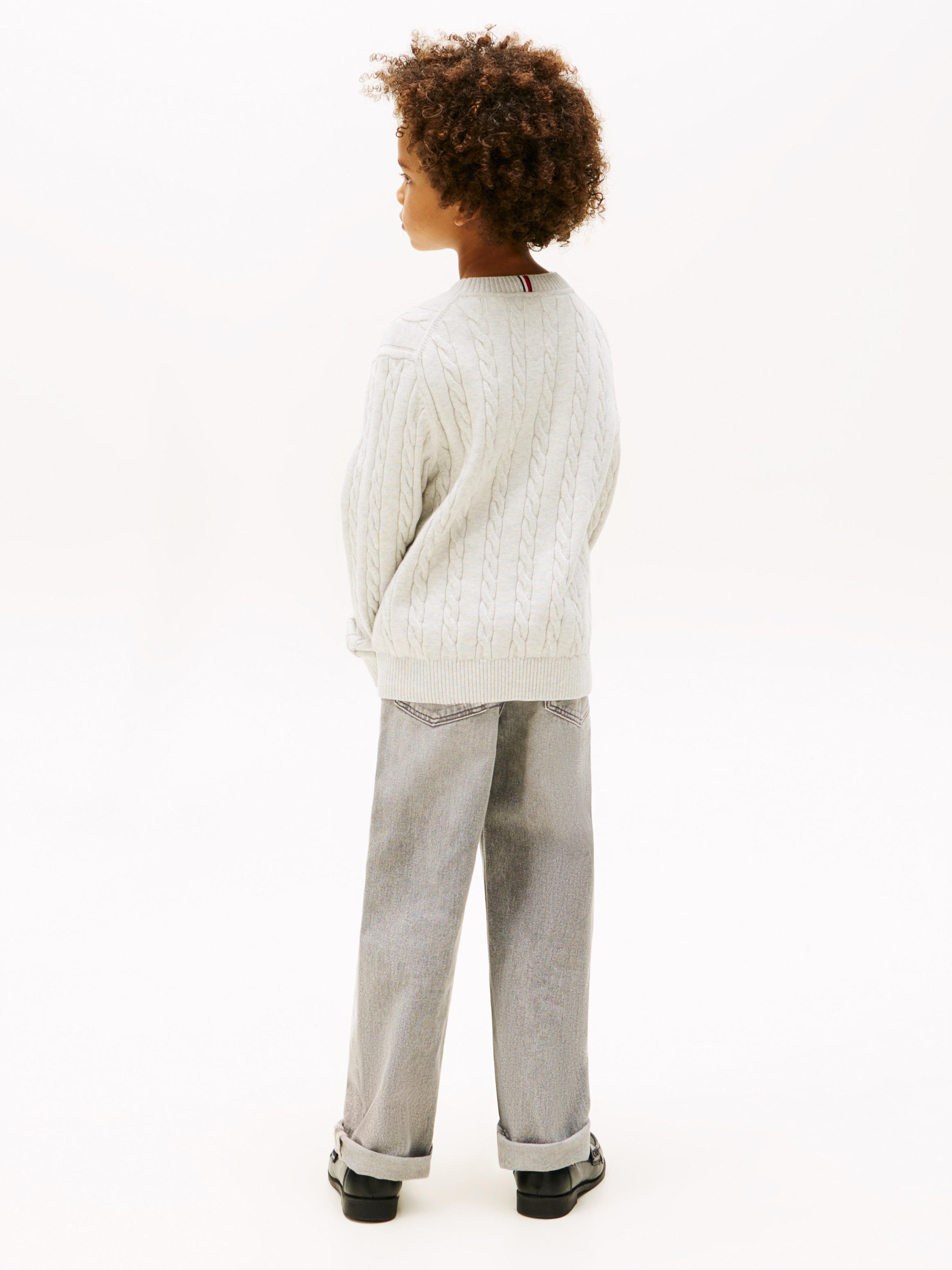 Tommy Hilfiger Strickpullover »COTTON CABLE SWEATER« für Kinder bis 16 Jahre, mit Zopfmuster