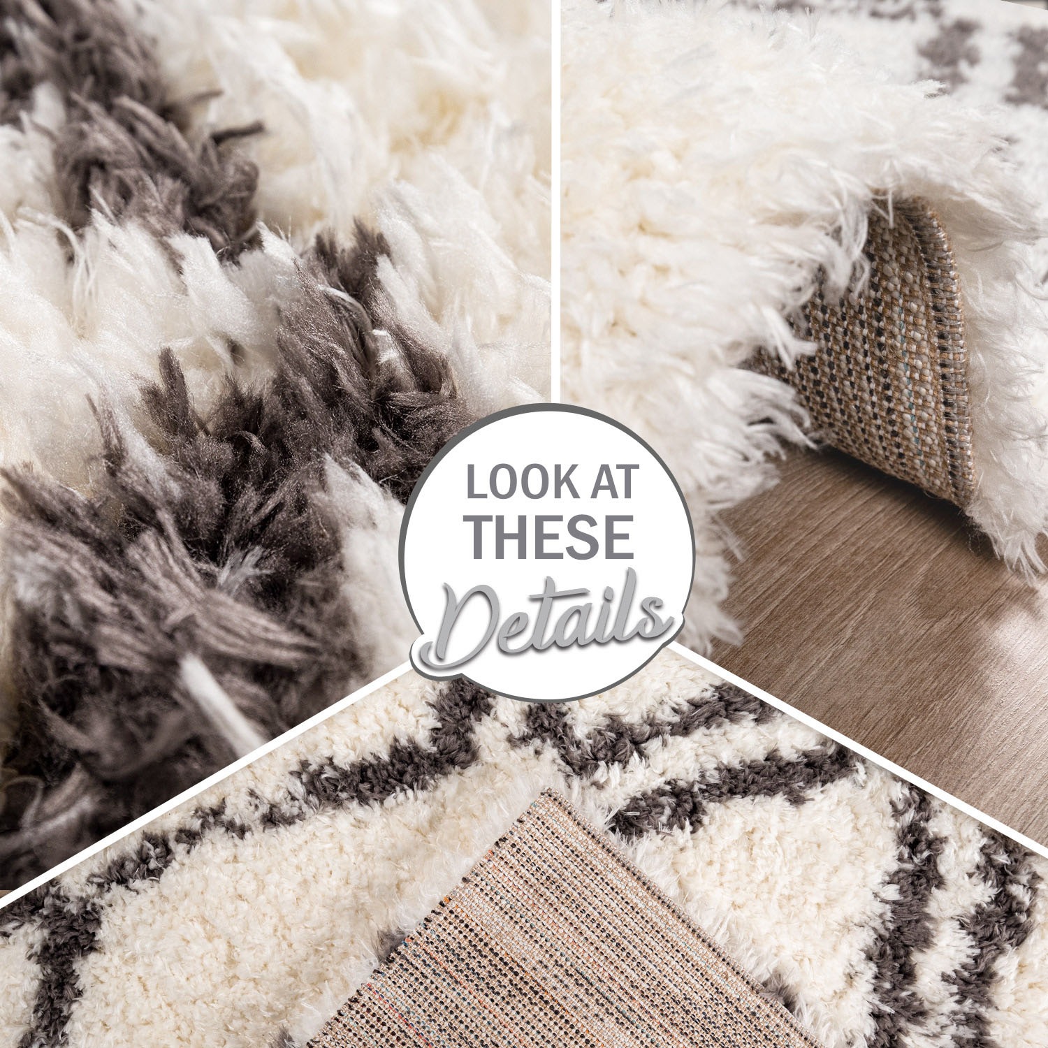 Paco Home Hochflor-Teppich »Maghreb 77«, rechteckig, 44 mm Höhe, modernes Rauten Design, weich und flauschig