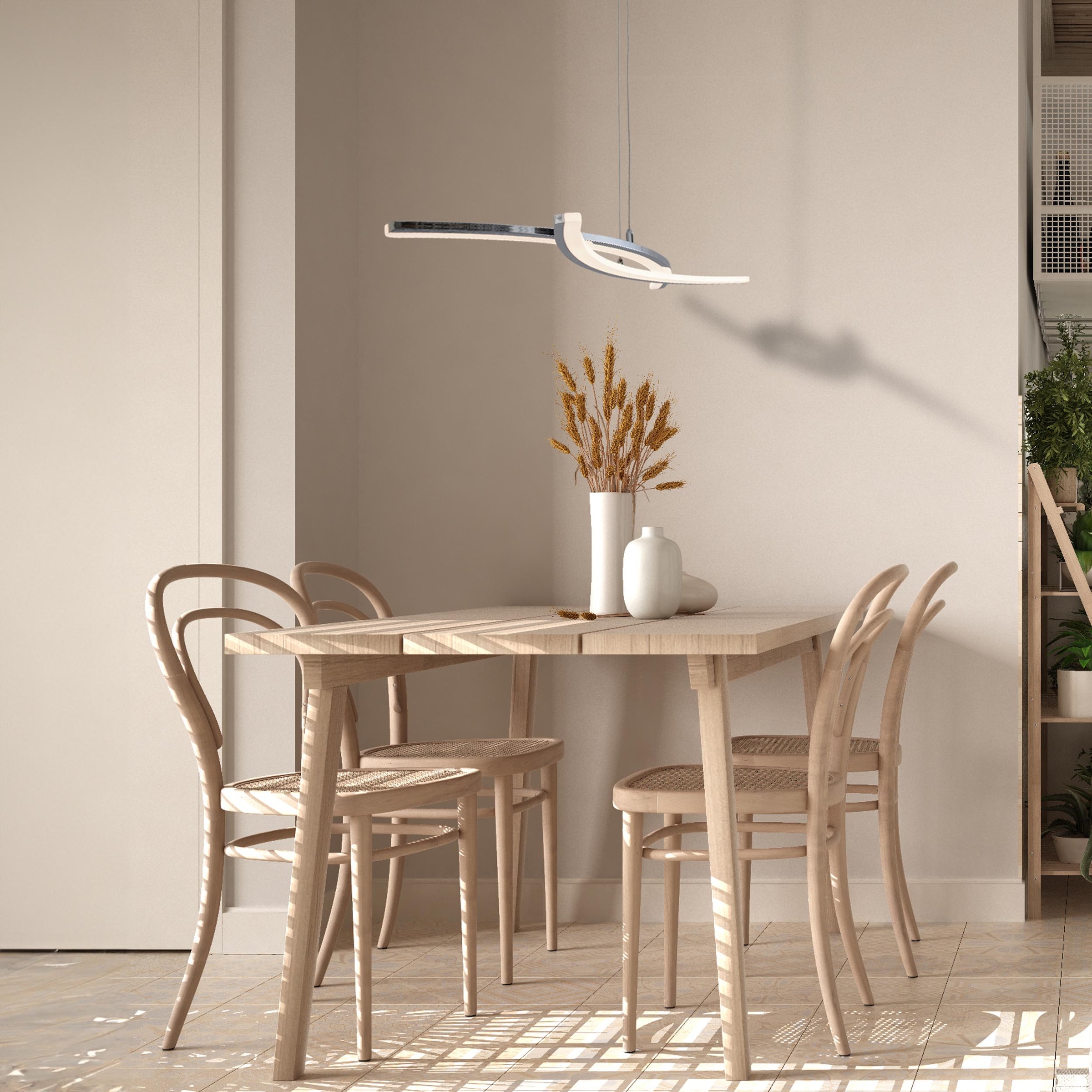 näve LED Pendelleuchte »Theo« LED-Modul 1 Stk. Warmweiß chromfarben, dimmbar mit Phasenan- und -abschnitt Dimmer, L: 72cm