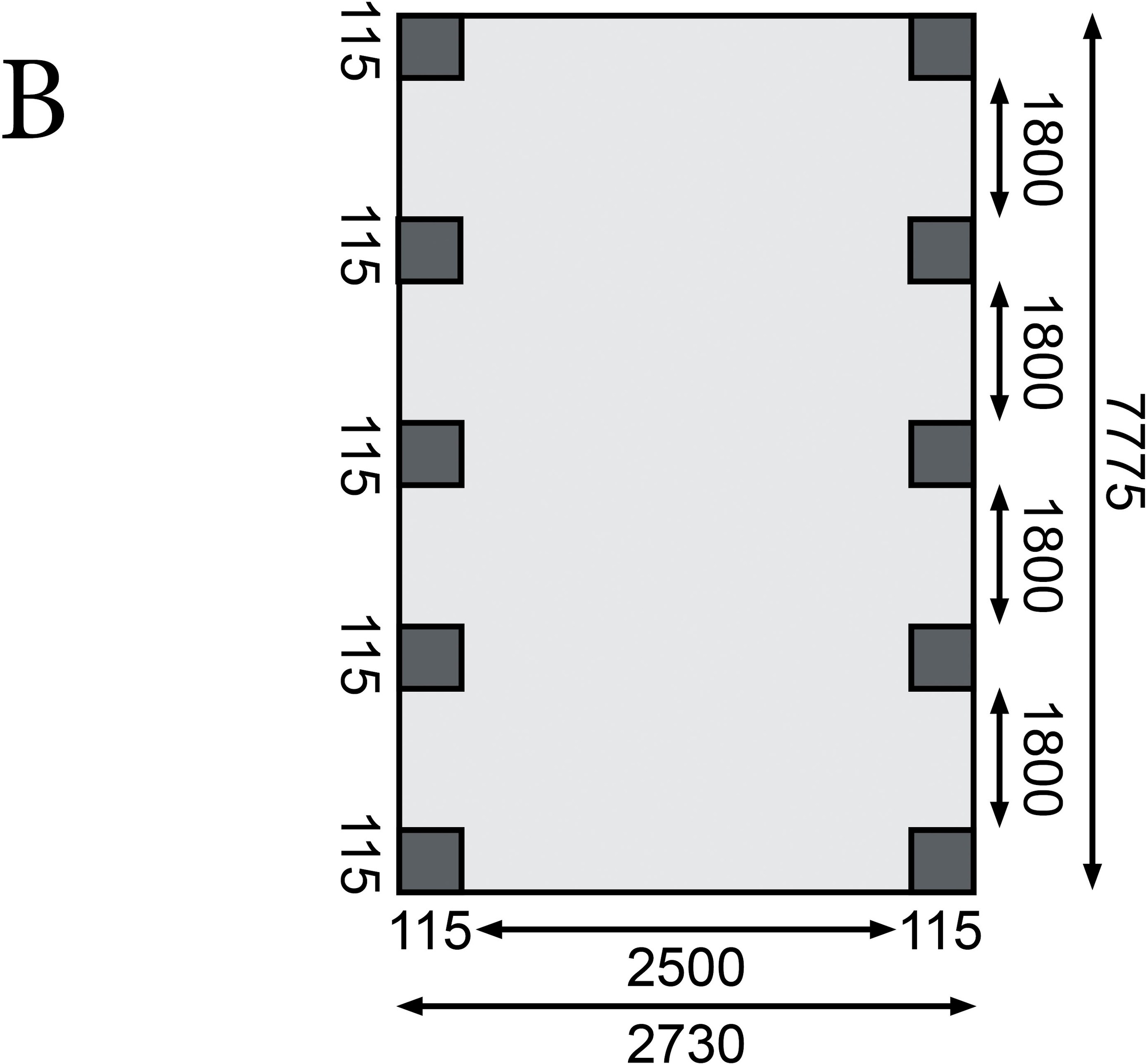 Karibu Einzelcarport »»Classic 3 SET« PVC-Dach Variante A, kesseldruckimprägniert« Massivholz 250 cm KDI aus Masivholz