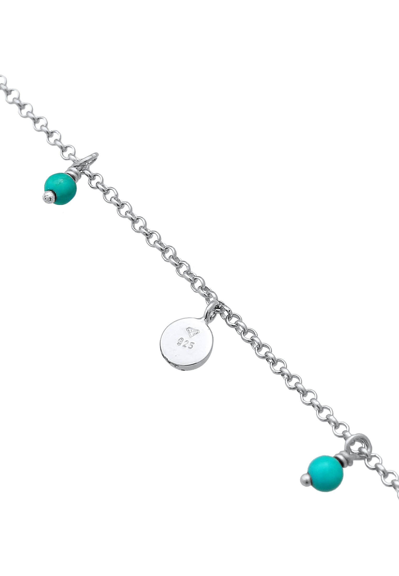 Elli Fußkette »Fußschmuck Erbskette Plättchen Howlith Türkis 925er Silber«