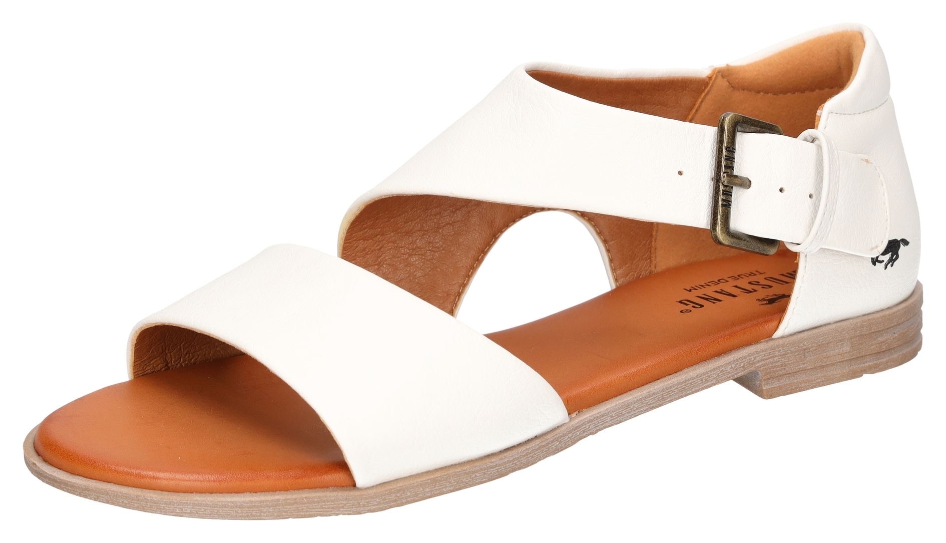 Mustang Shoes Sandale, Sommerschuh, Sandalette, Riemchensandale in asymmetrischer Optik