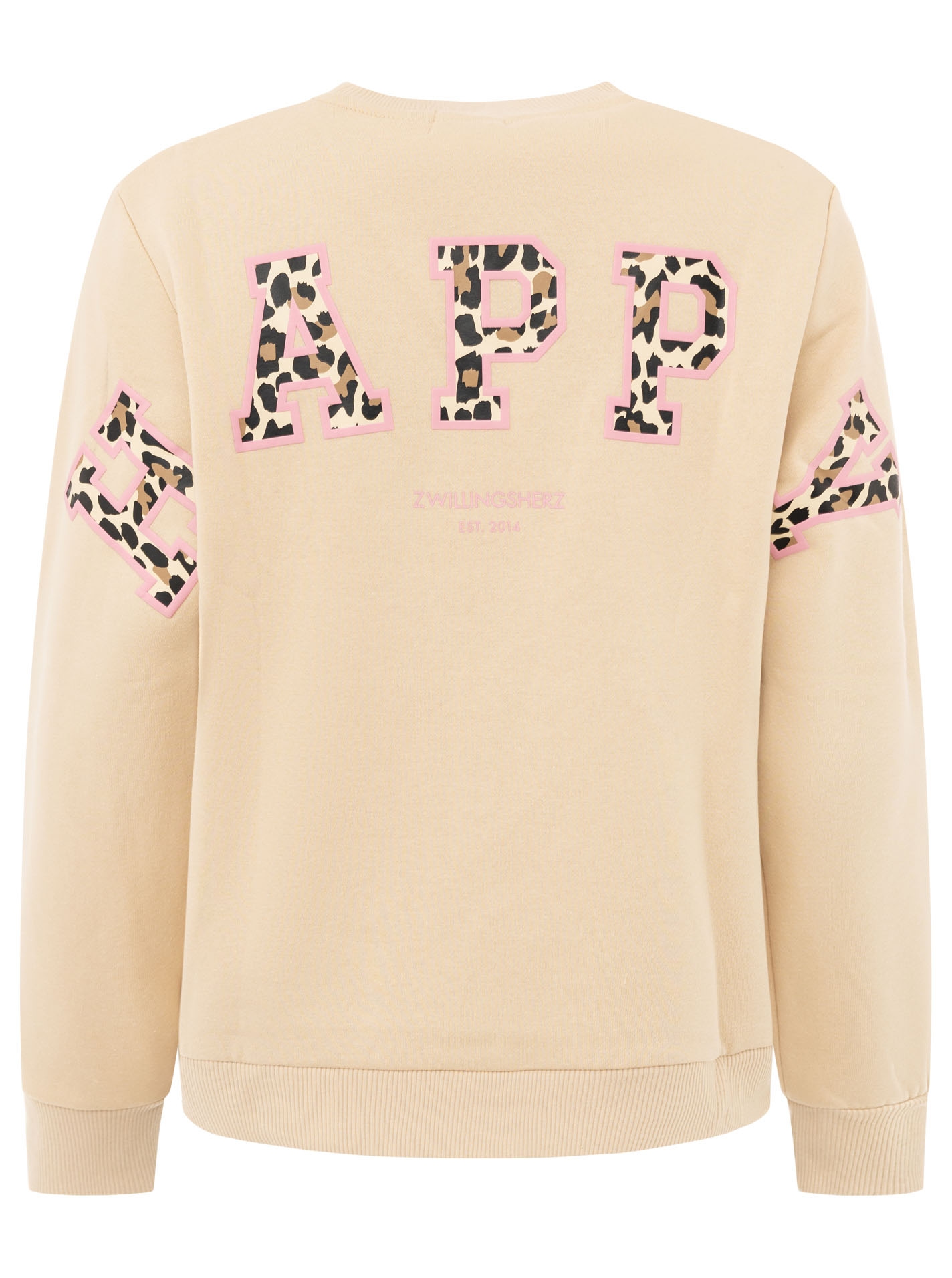 Zwillingsherz Sweatshirt »"Happy Leo Lettering"«, Rundhals, großer Leo-Schriftzug auf der Schulter, elastische Bündchen
