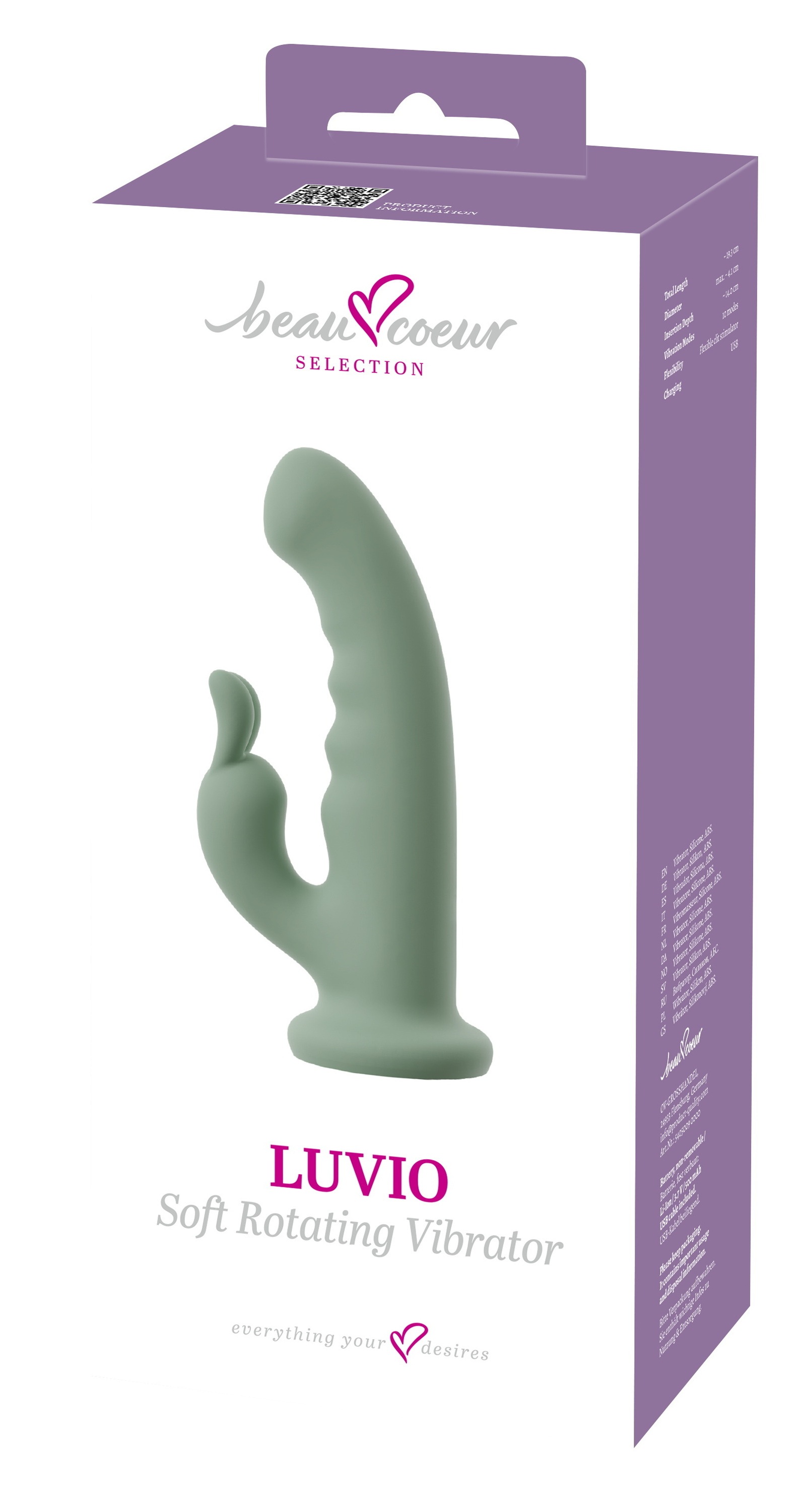 Beau Coeur Vibrator »Rabbitvibrator LUVIO Soft Rotating Vibrator«