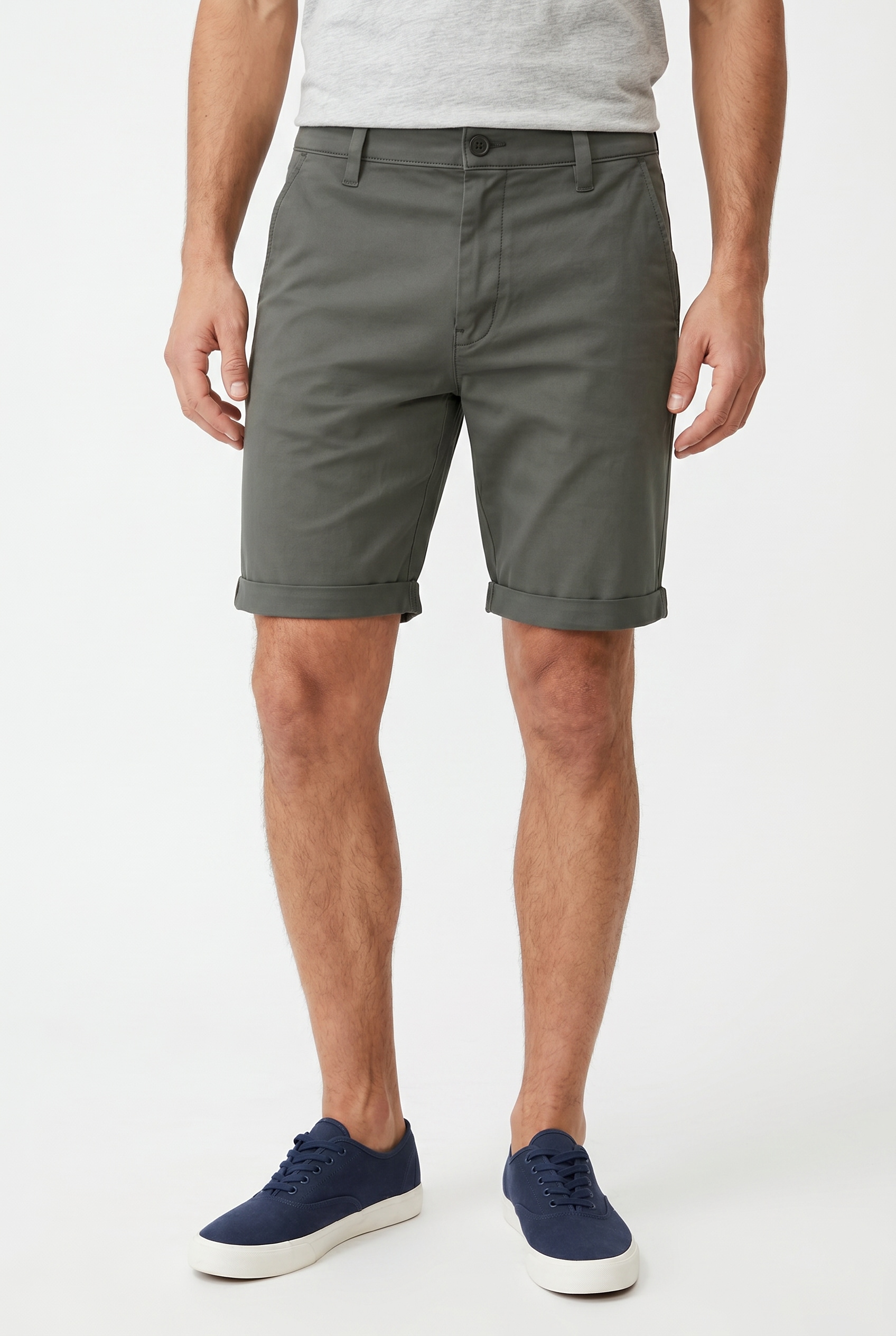 QS Chinoshorts  normale Leibhöhe, Rollsaum, mit Elasthan