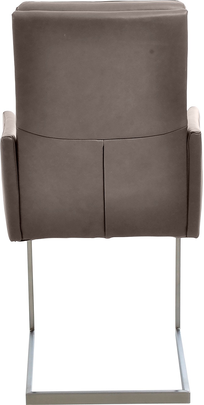 K+W Komfort & Wohnen Armlehnstuhl, Leder CLOUD, stabiles Hochkantrohr, Untergestell in Edelstahloptik oder schwarz