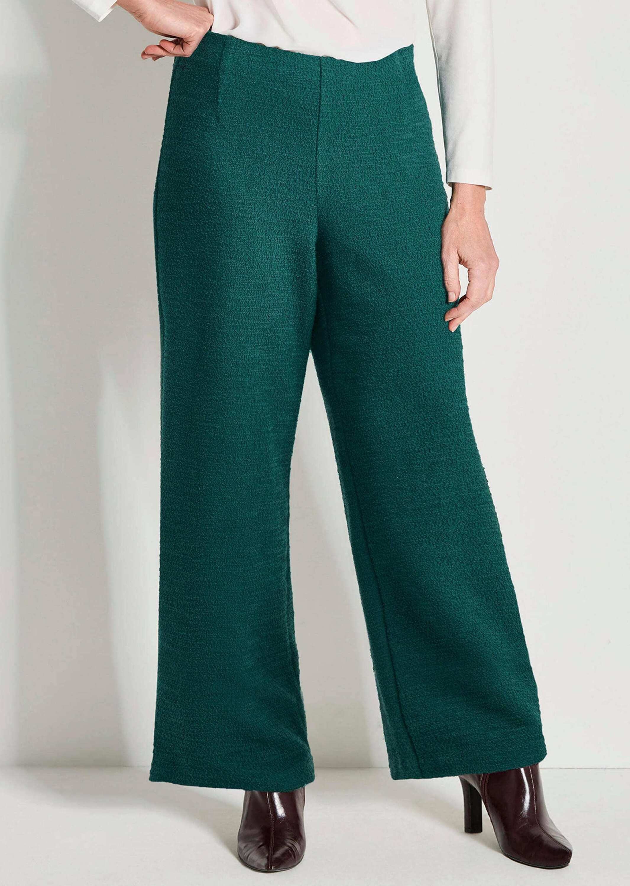 GOLDNER Schlupfhose »Kurzgröße Elegante Palazzohose VERA in Bouclé«