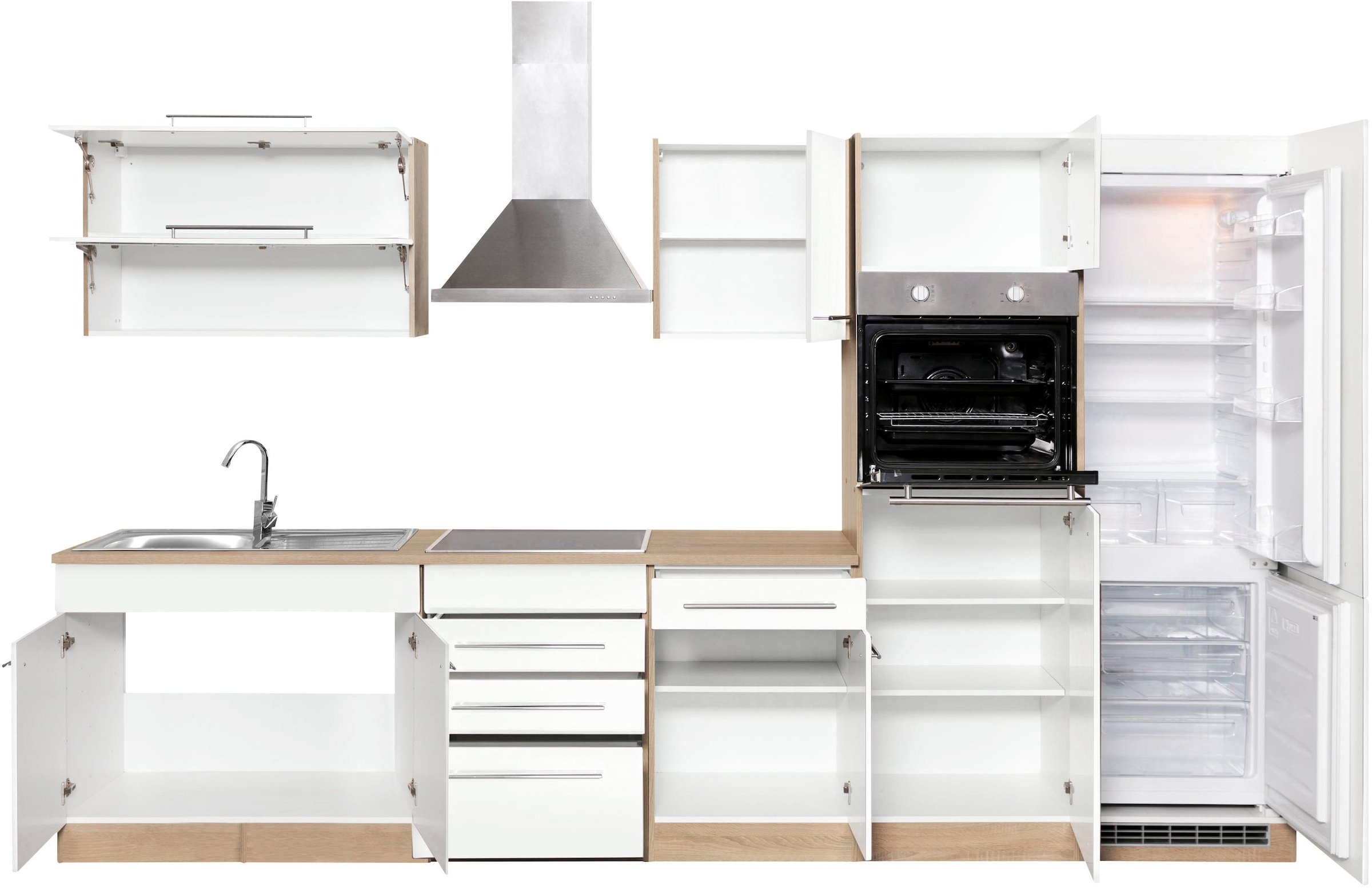 KOCHSTATION Küchenzeile »KS-Eton« mit E-Geräten, Breite 330 cm