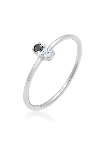 Elli DIAMONDS Verlobungsring »Bi-Color Schwarzer Diamant (0.06 ct.) 925 Silber« kaufen