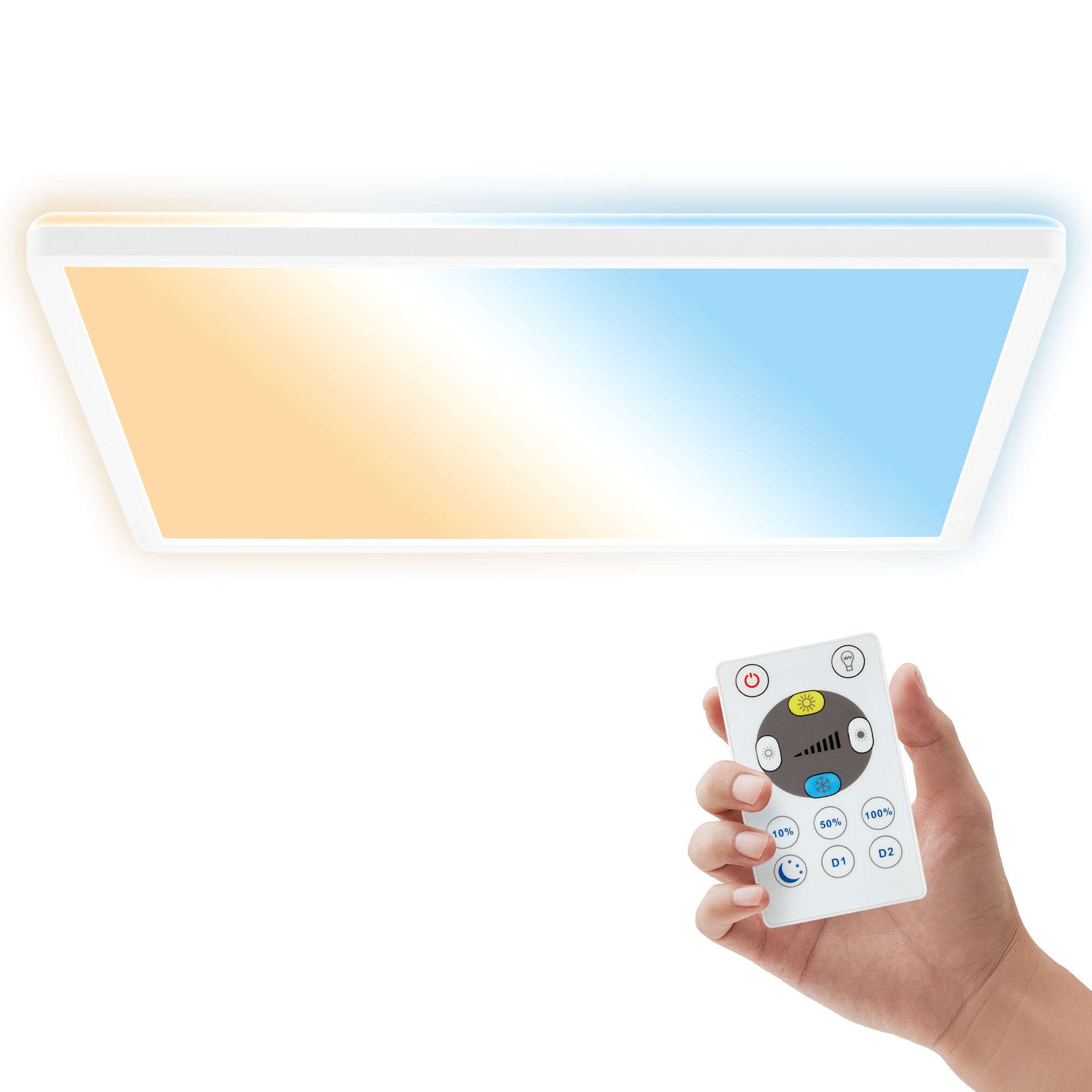 B.K.Licht LED Panel »SHALLOW« LED-Board 1 Stk. warmweiß - kaltweiß 42x42x3 cm, Badlampe, Badezimmer, Küche, Wohnzimmer