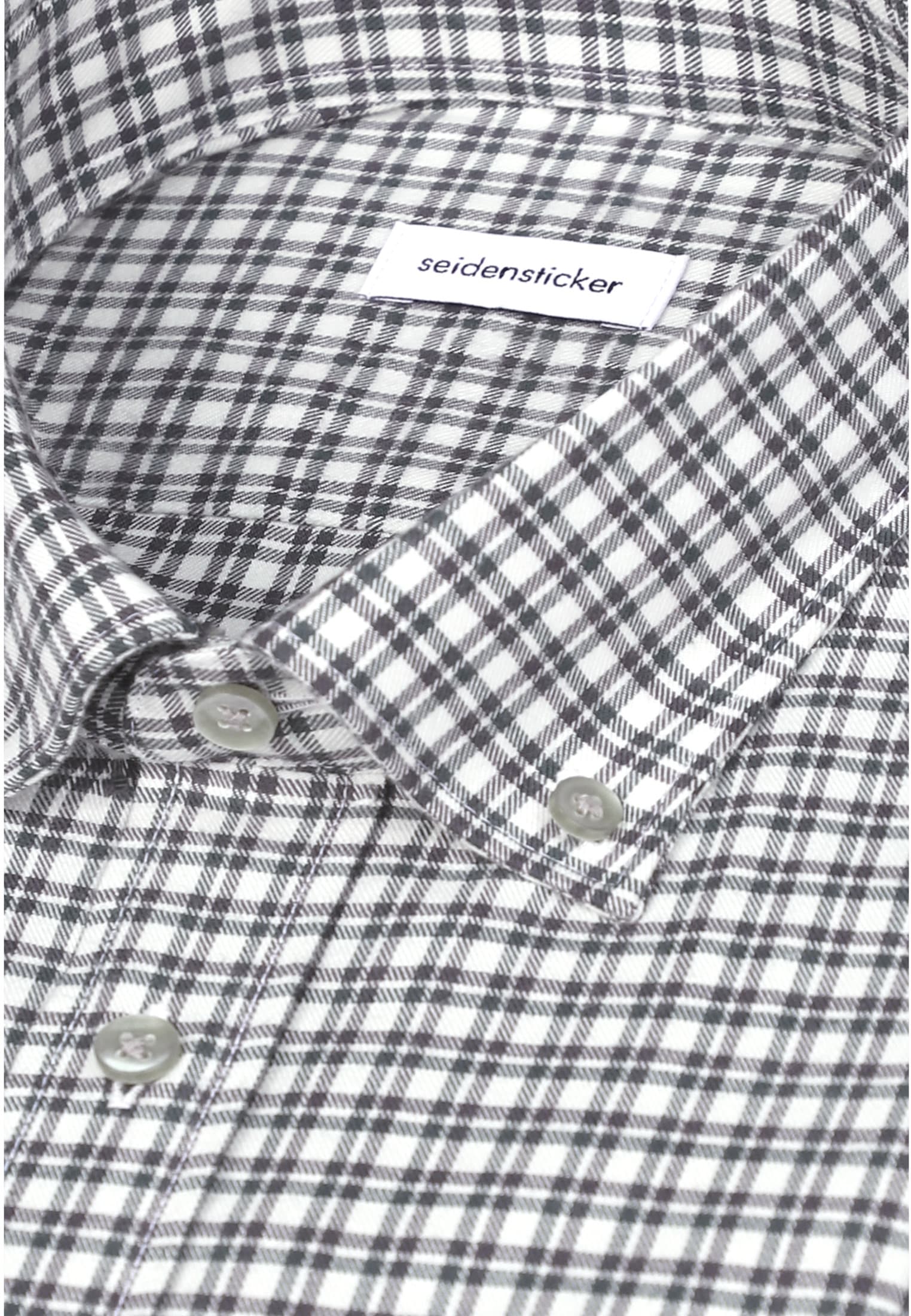 seidensticker Flanellhemd »Schwarze Rose« Slim 1/1 Button-Down-Kragen Karo