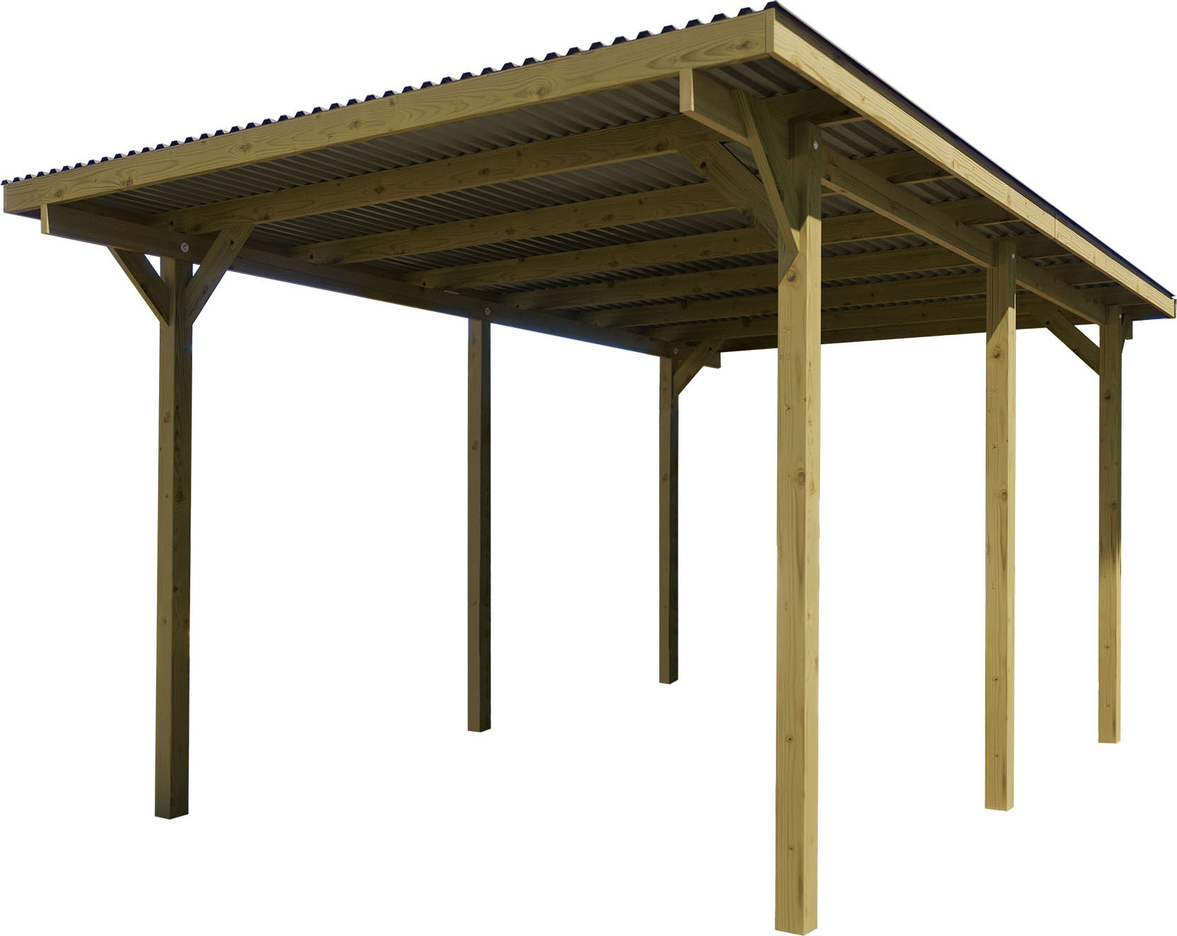 Einzelcarport »606 Gr.1«, Holz, 250 cm, braun