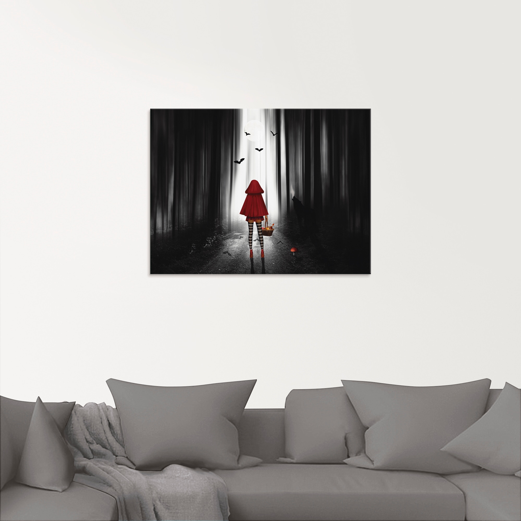 Artland Glasbild »Das Rotkäppchen auf High Heels« Dark Fantasy 1 Stk. tlg. in verschiedenen Größen