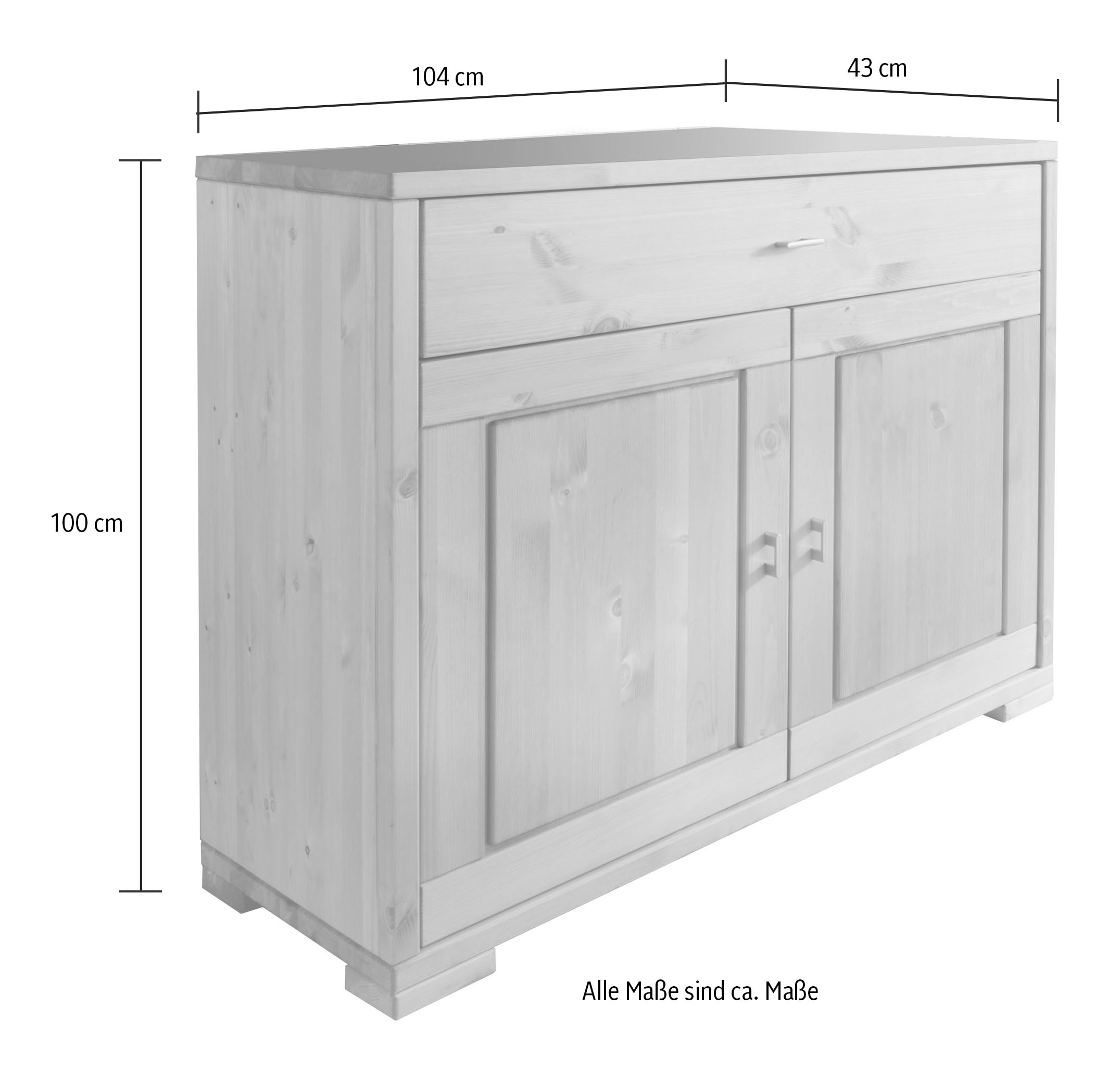 massiv, Kommode Kiefer Infantil Landhausstil »Vita«, kaufen online UNIVERSAL Schrank Breite | cm, 104 by Wohnglücklich