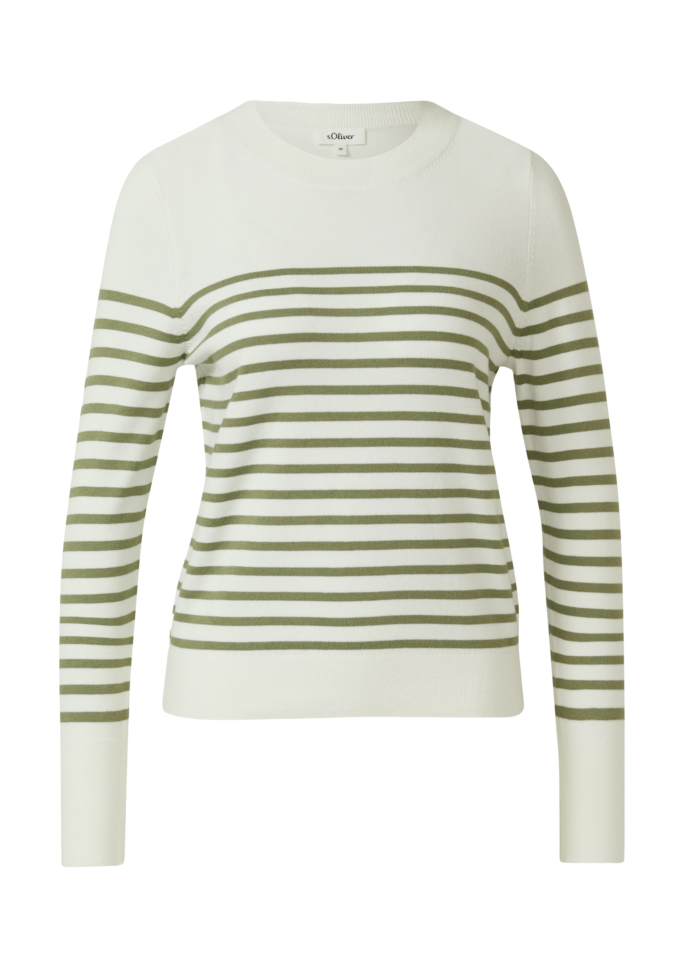 s.Oliver Rundhalspullover mit Streifenmuster