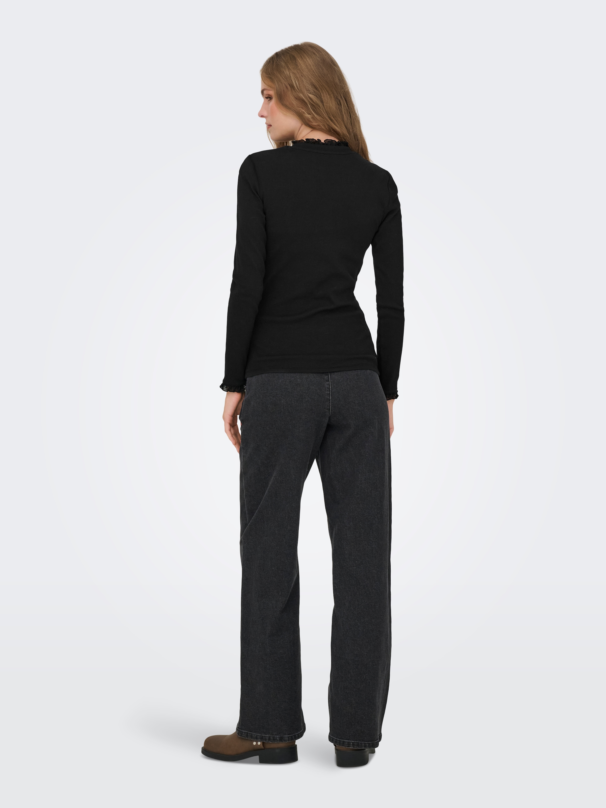 ONLY Langarmshirt »ONLLESLIE L/S LACE MIX TOP JRS«