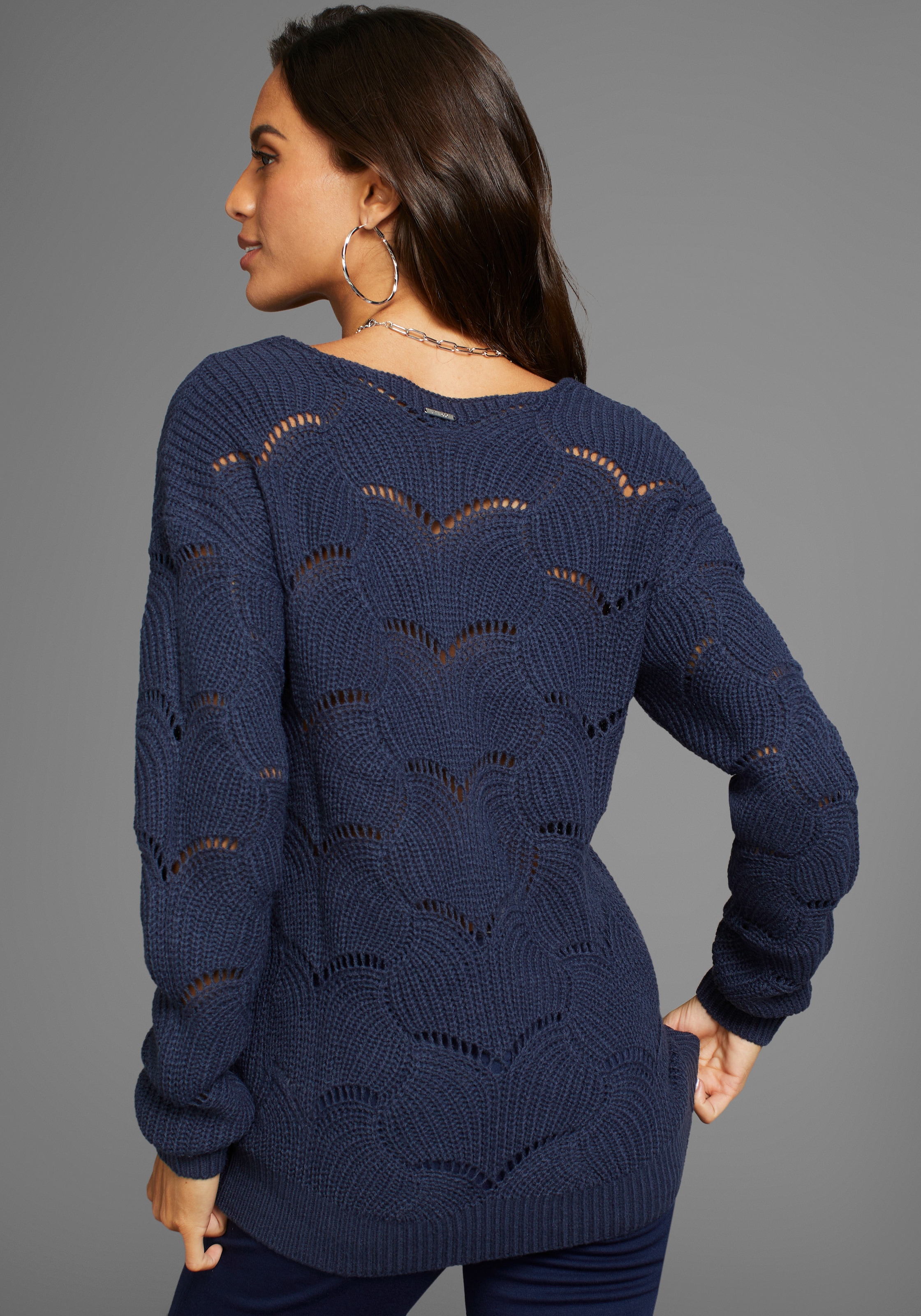 Laura Scott Strickpullover, mit modischem Strickmuster