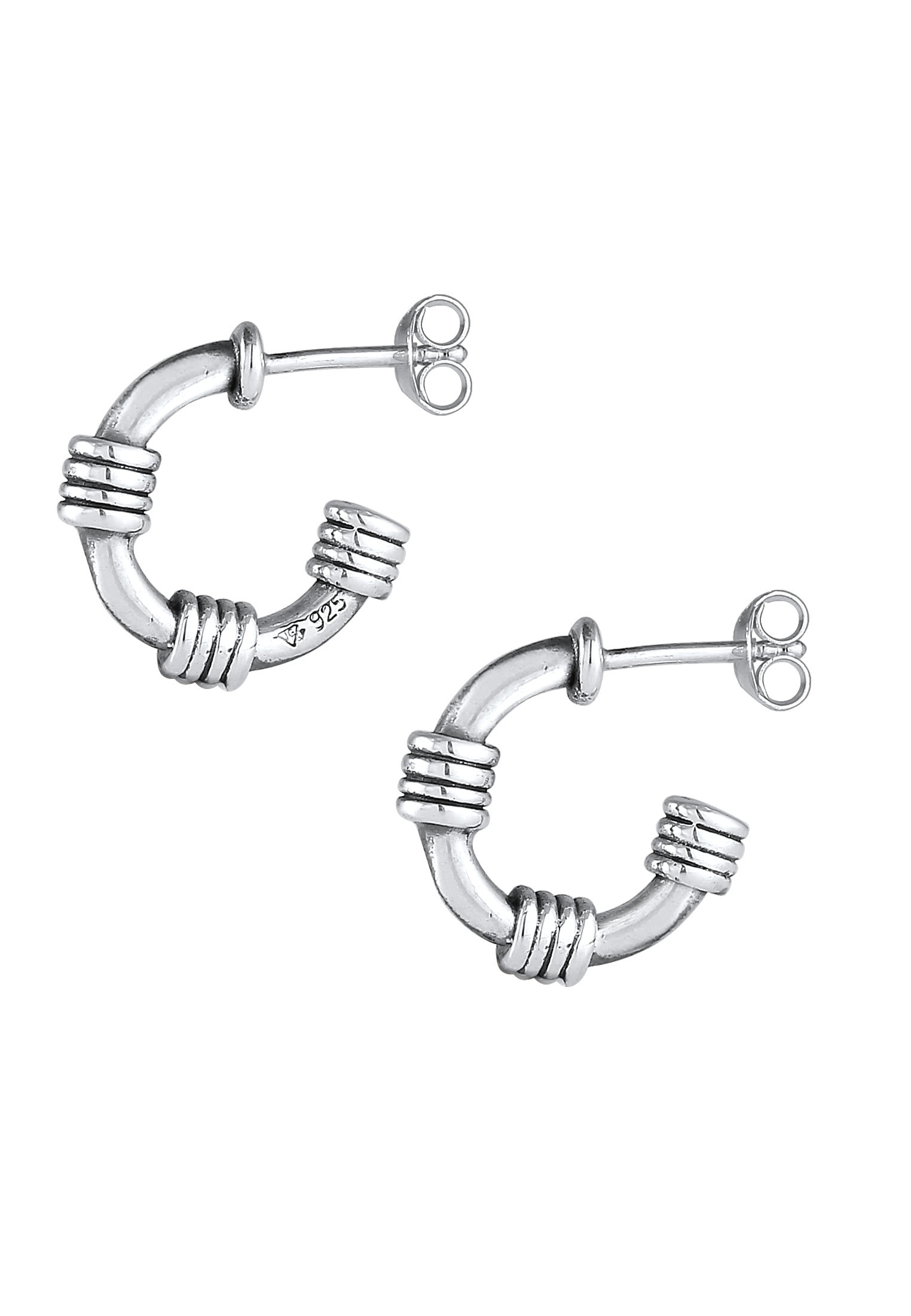 Kuzzoi Paar Ohrstecker »Ohrringe Herren Stecker Creolen Vintage 925 Silber«