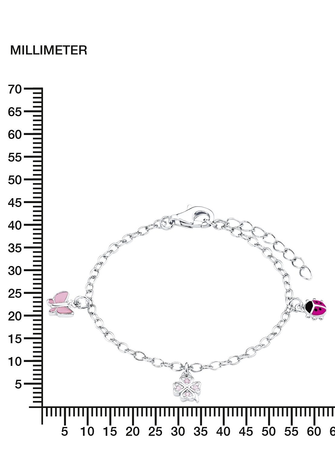 Prinzessin Lillifee Armband »9082414, Marienkäfer, Schmetterling, mit Kleeblatt«, Zirkonia bei