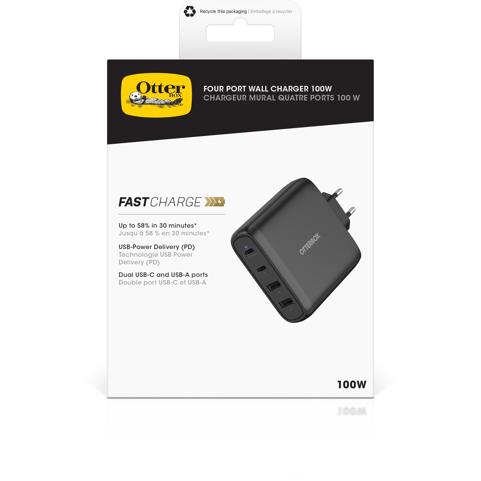 Otterbox USB-Ladegerät »Wall Charger 100W GaN 2x USB-C & 2x USB-A«, USB-Power Delivery (PD)