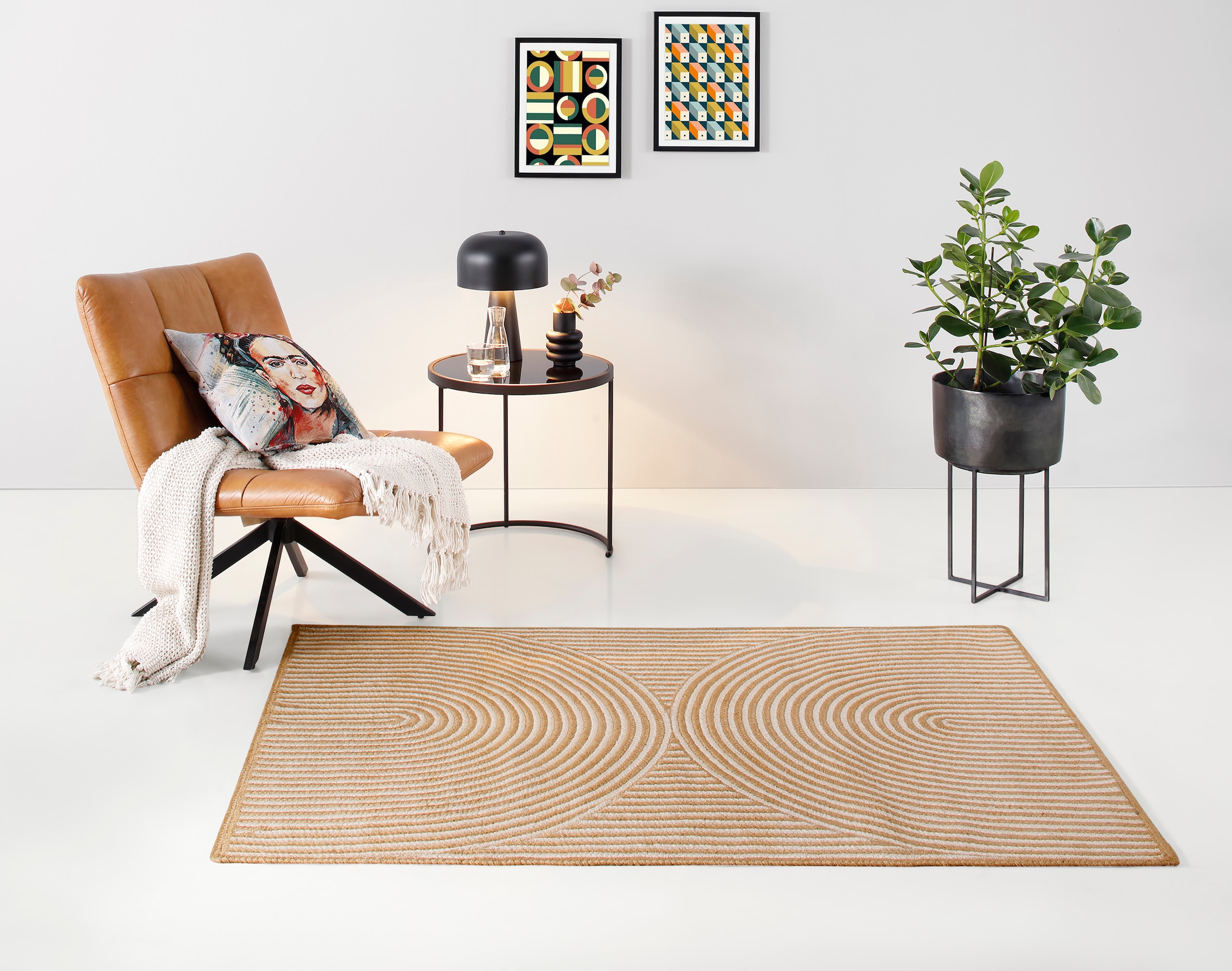 my home Teppich »Naturala, Jute-Teppich, handgefertigt«, rechteckig, 5 mm Höhe, reines Naturprodukt, Jute, Boho, Wendeteppich, Wohnzimmer, Esszimmer