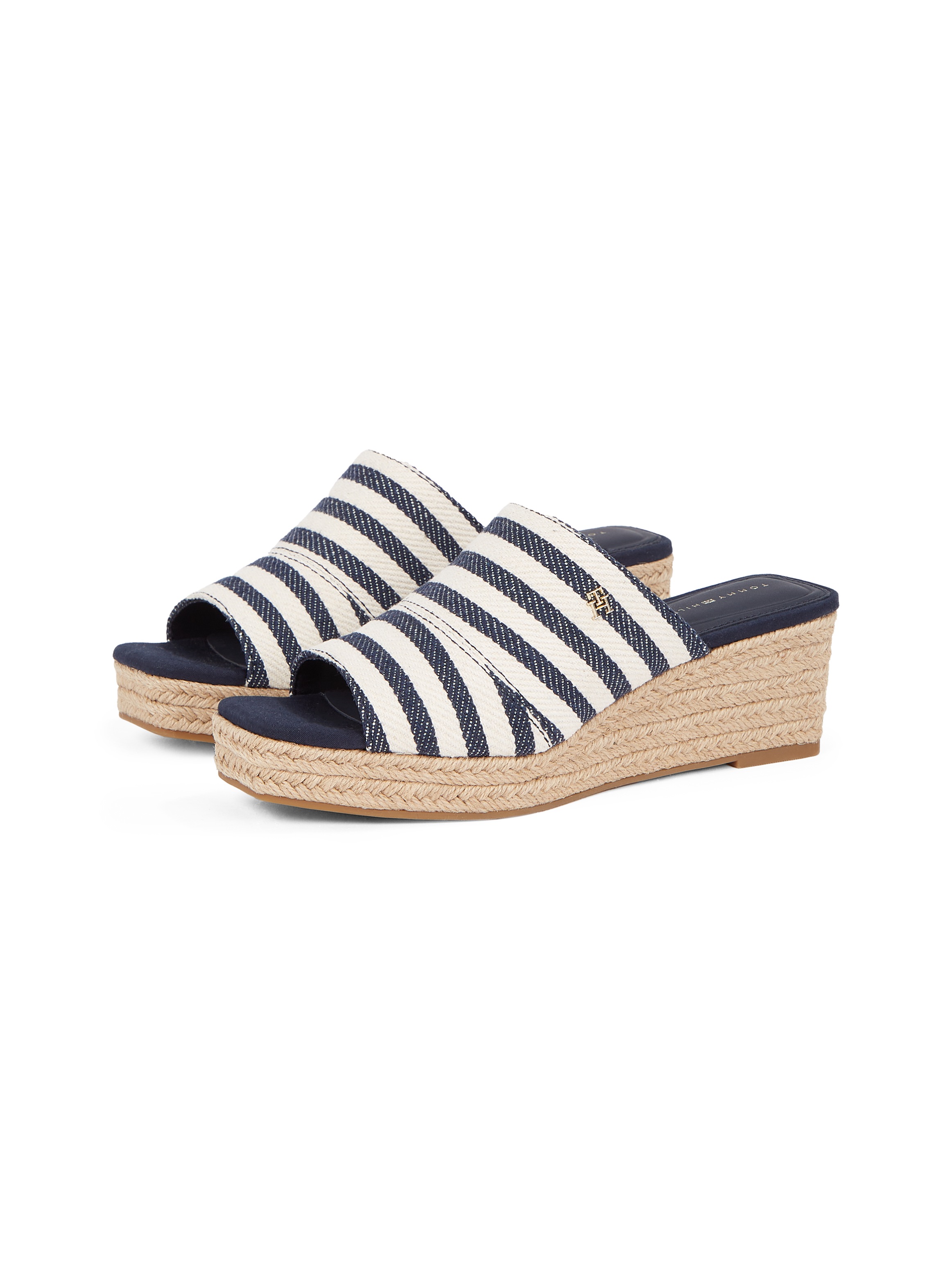 Tommy Hilfiger Pantolette »NAUTICAL STRIPES ESPADRILLE MULE«  , Keilabsatz, Sommerschuh im modischen Streifen-Look