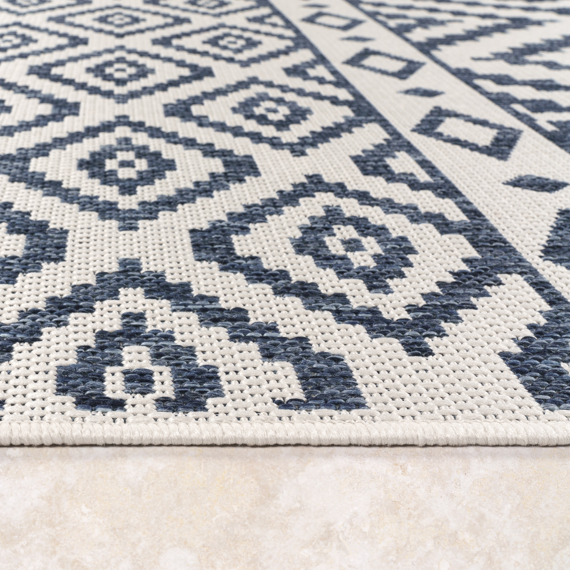 Paco Home Läufer »Coco 201«, rechteckig, 4 mm Höhe, Teppich-Läufer, Flachgewebe, Rauten Design, In- und Outdoor geeignet