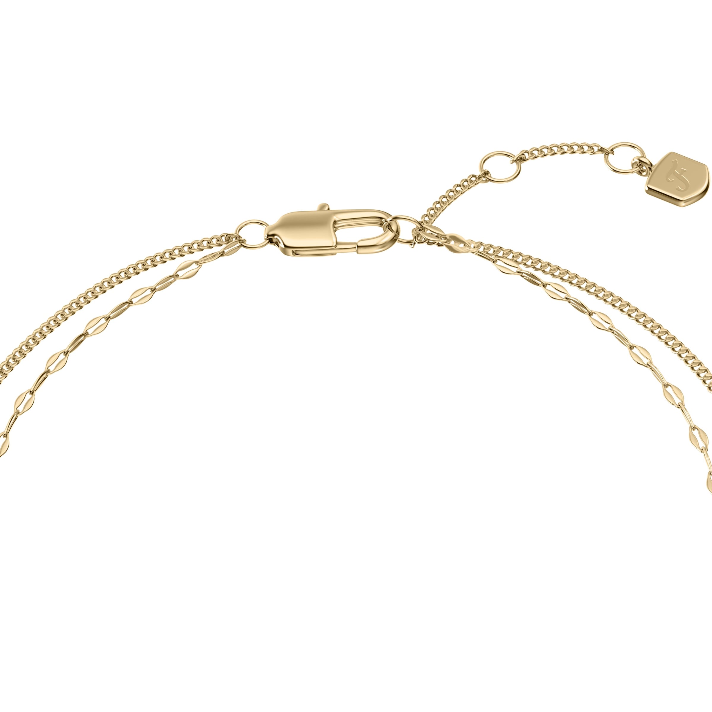 Fossil Armband »Schmuck Geschenk Edelstahl Armschmuck Blume Sutton« mit Glasstein - mit Perlmutt
