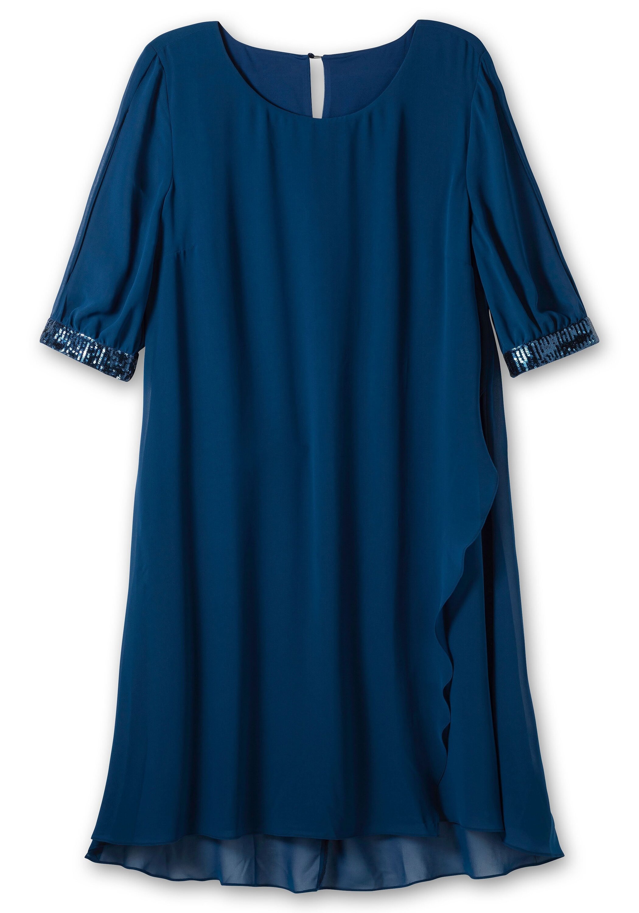 Sheego Abendkleid »Abendkleid aus Georgette, mit geschlitztem Ärmel«