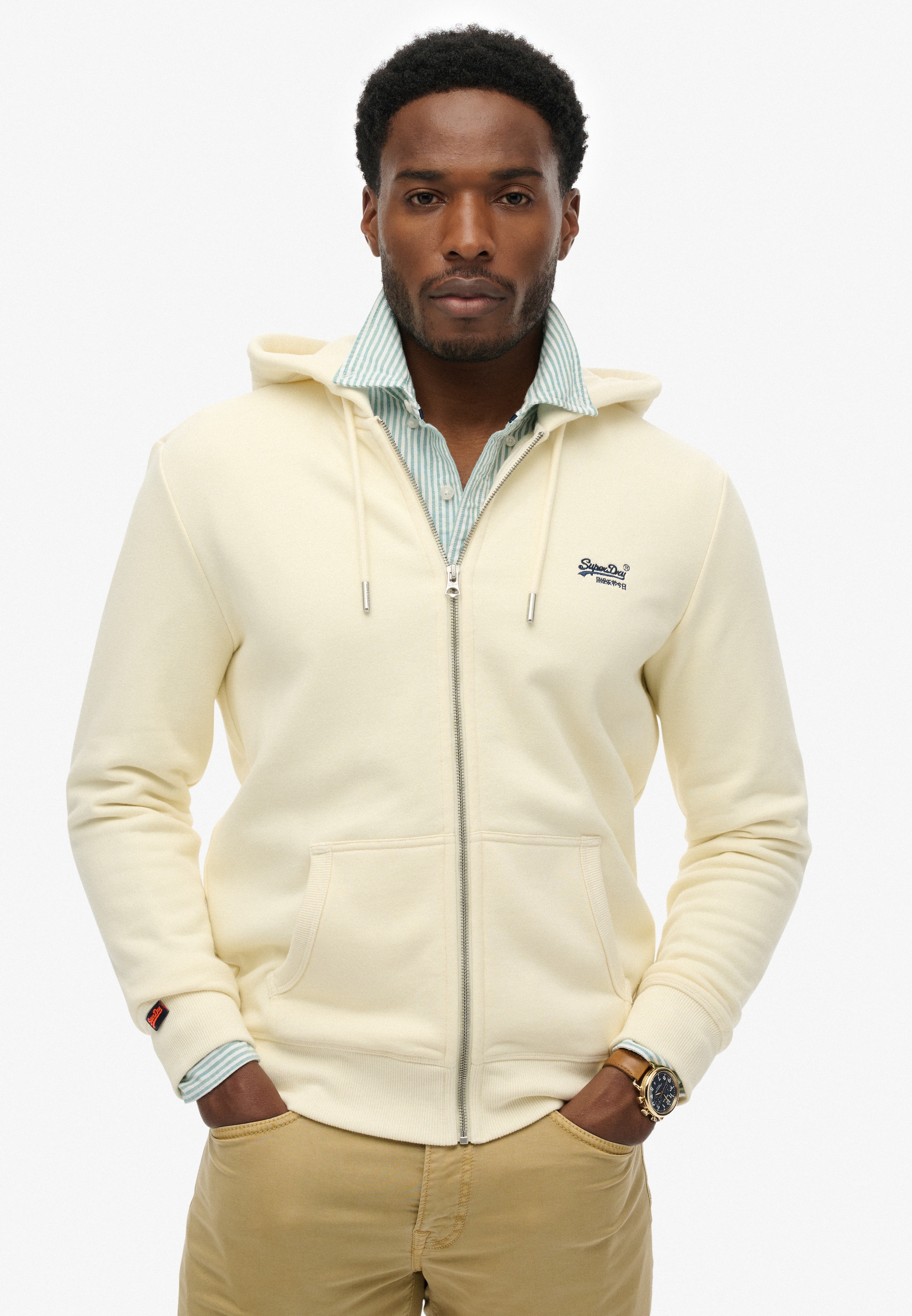 Superdry Kapuzensweatjacke »ESSENTIAL LOGO ZIP HOODIE HB« Baumwollmischung, slim fit
