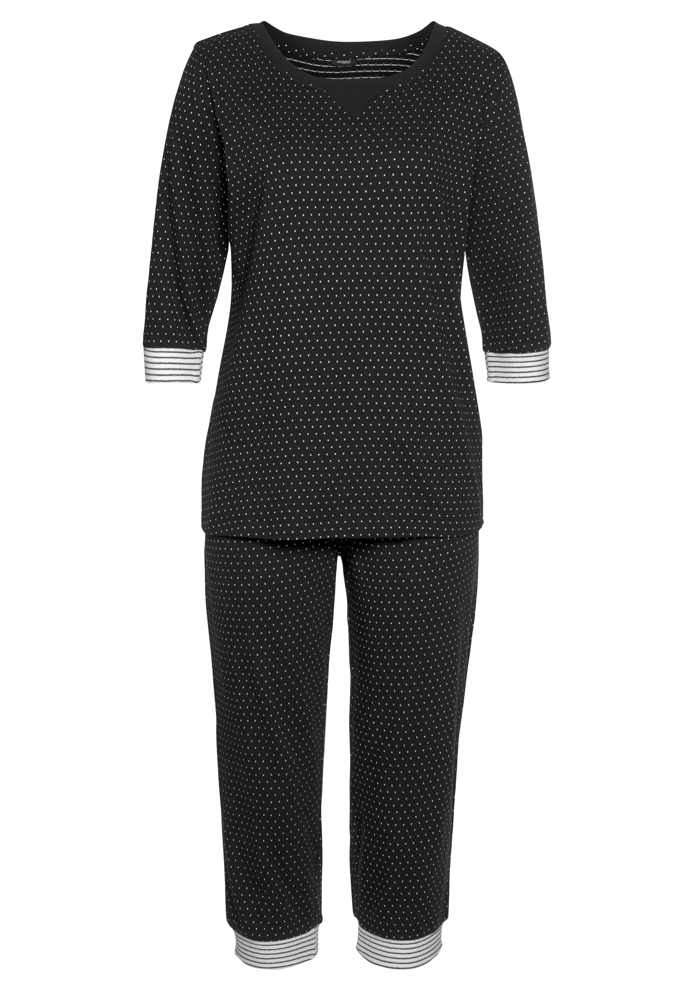 Vivance Dreams Capri-Pyjama 2-teilig, 2 tlg. mit Pünktchen- und Streifenmuster