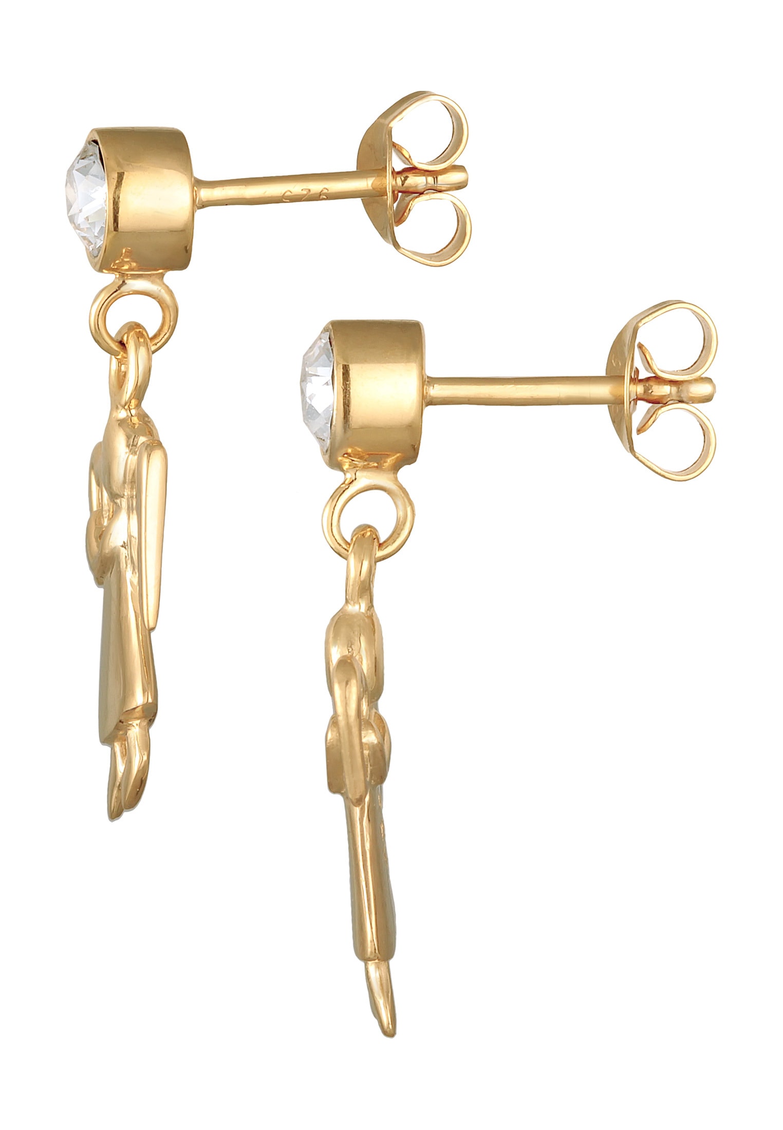 Elli Paar Ohrstecker »Ohrringe Elli Ohrringe Engel Herz Talisman Kristalle 925 Silber«