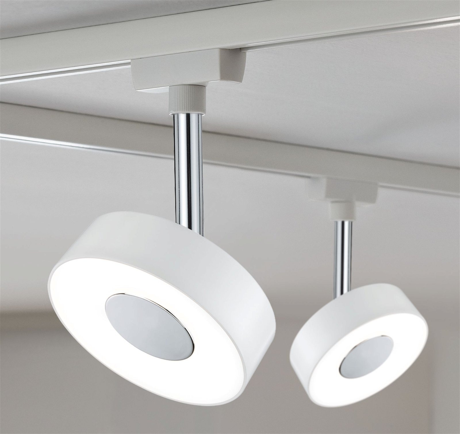 Paulmann Schienensystem-Leuchten »URail Schienenspot Circle Einzelspot 222lm 5,3W 2700K 230V Chrom matt« 1 Stk. tlg. dimmbar, Einzelspot
