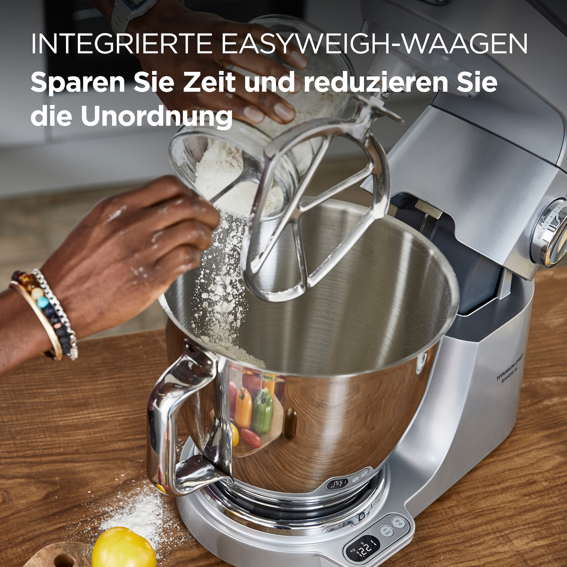 KENWOOD Küchenmaschine »Titanium Chef Baker XL KVL85.224SI i«, inkl. umfangreiches Zubehör, integrierter EasyWeigh Waage