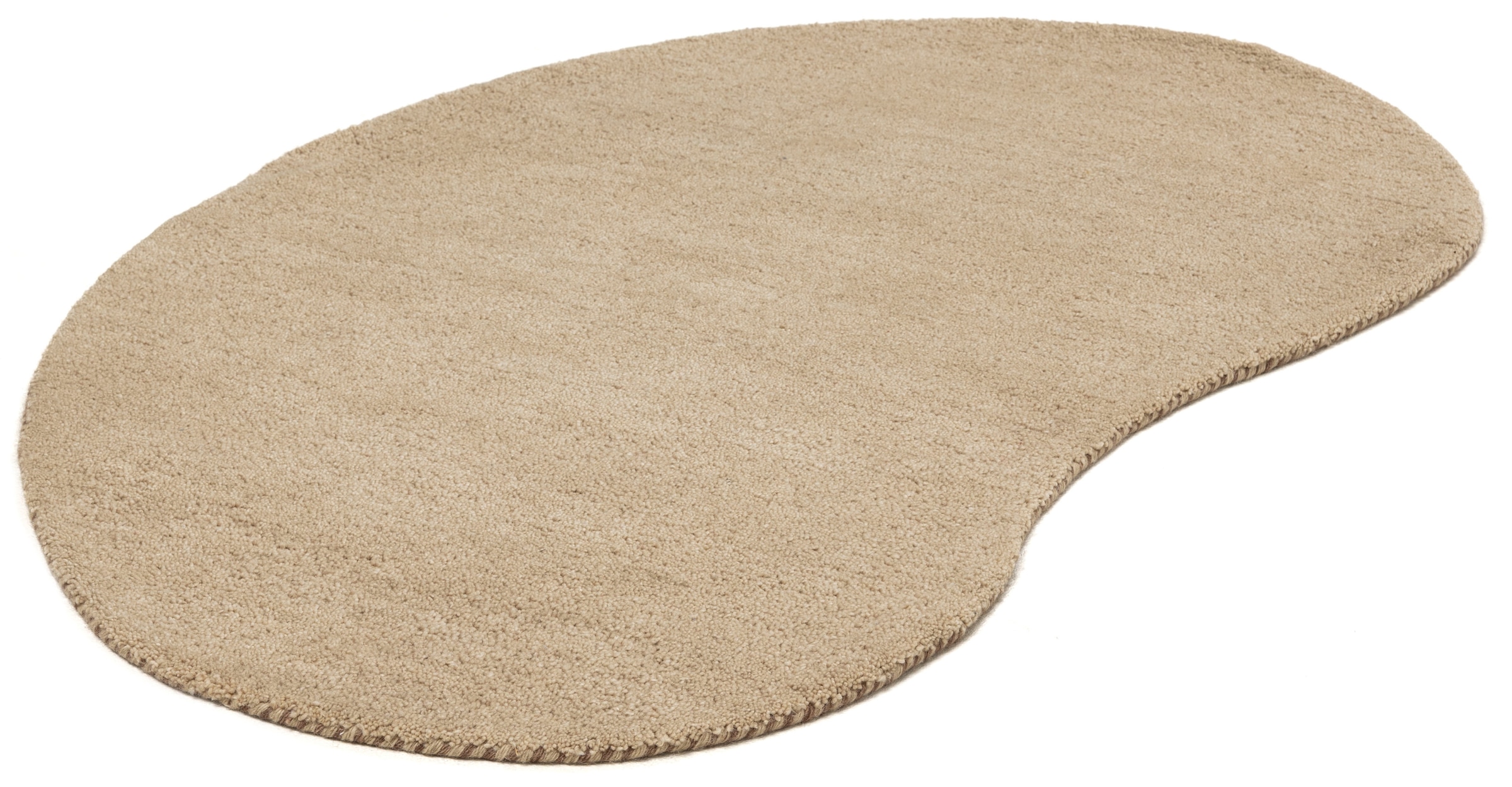 THEKO Wollteppich »Gabbeh Uni, Handweb Teppich, meliert, reine Wolle, handgewebt«, oval, 14 mm Höhe, Schlafzimmer, Wohnzimmer, Esszimmer, auch als Läufer, eckig oder rund