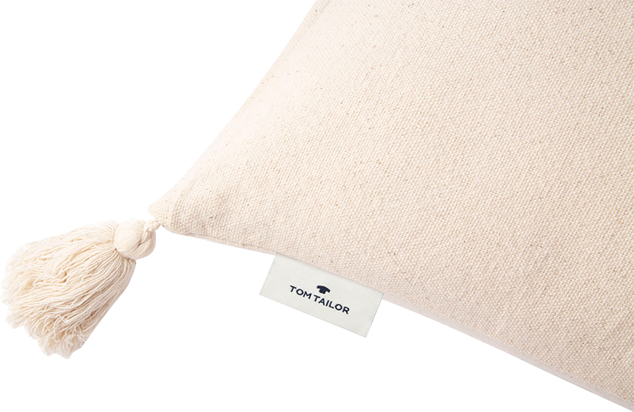 TOM TAILOR HOME Dekokissen »Knot Lines«, mit trendigen Quasten, Kissenhülle ohne Füllung, 1 Stück