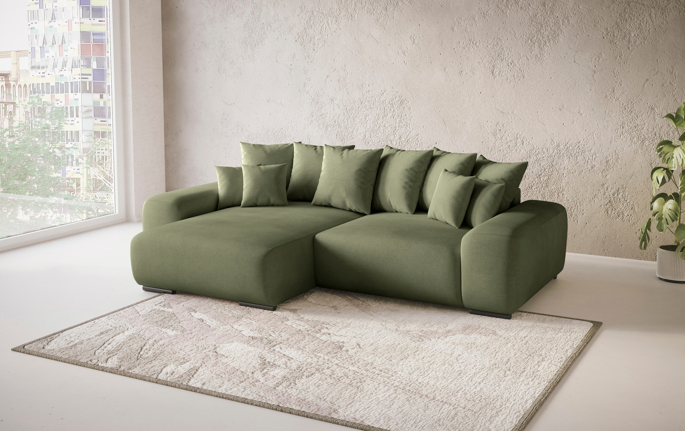 Mr. Couch Polsterecke »Sundance, L-Form«, Dauerschläfer mit Bett, Bettkasten, bis 140 kg belastbar