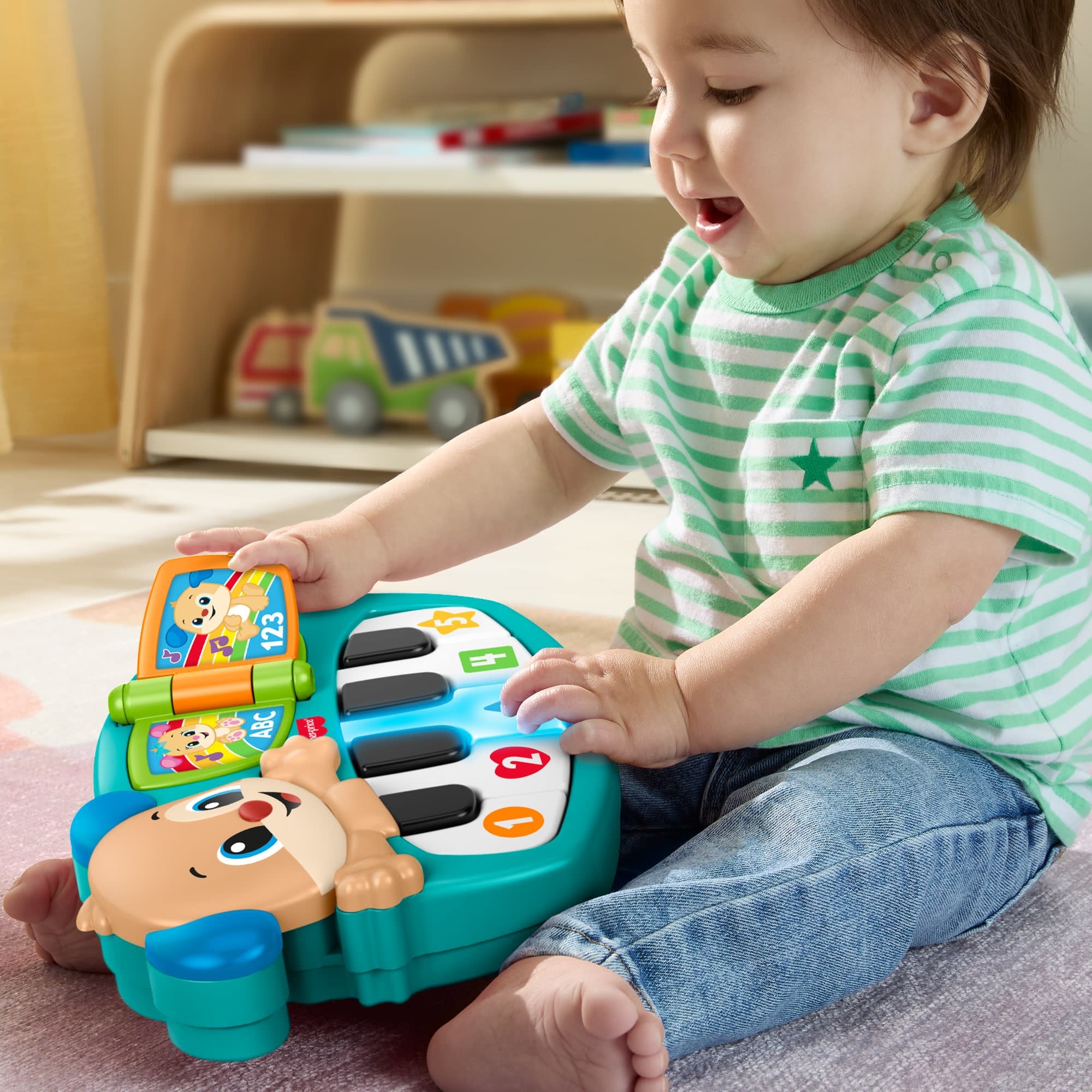 Fisher-Price® Spielzeug-Musikinstrument »Lernspaß Hündchen-Piano« mit Licht- und Soundeffekt