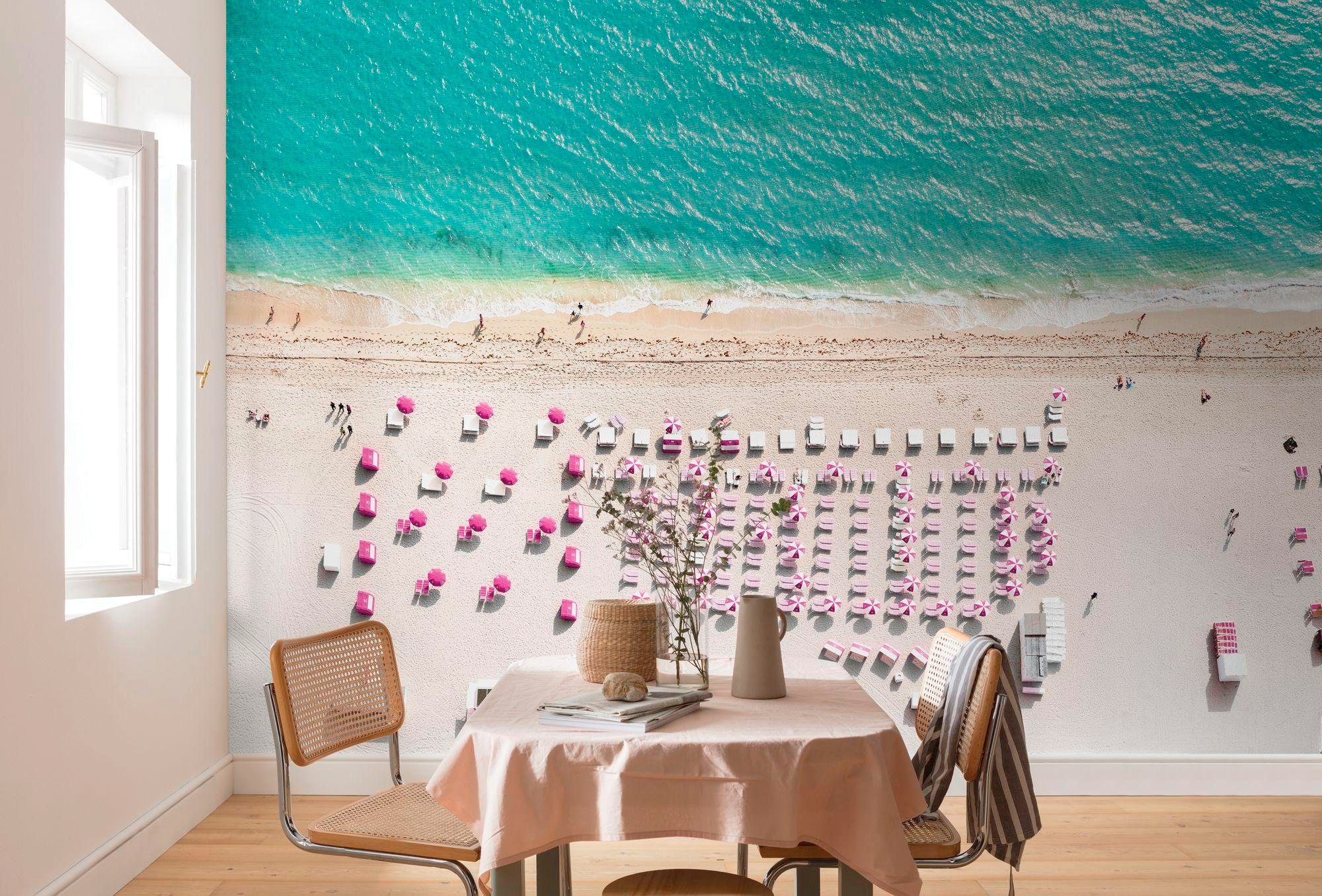 Komar Vliestapete »Digitaldruck Vlies - Pink Umbrella - Größe 400 x 250 cm«, bedruckt, Wohnzimmer, Schlafzimmer