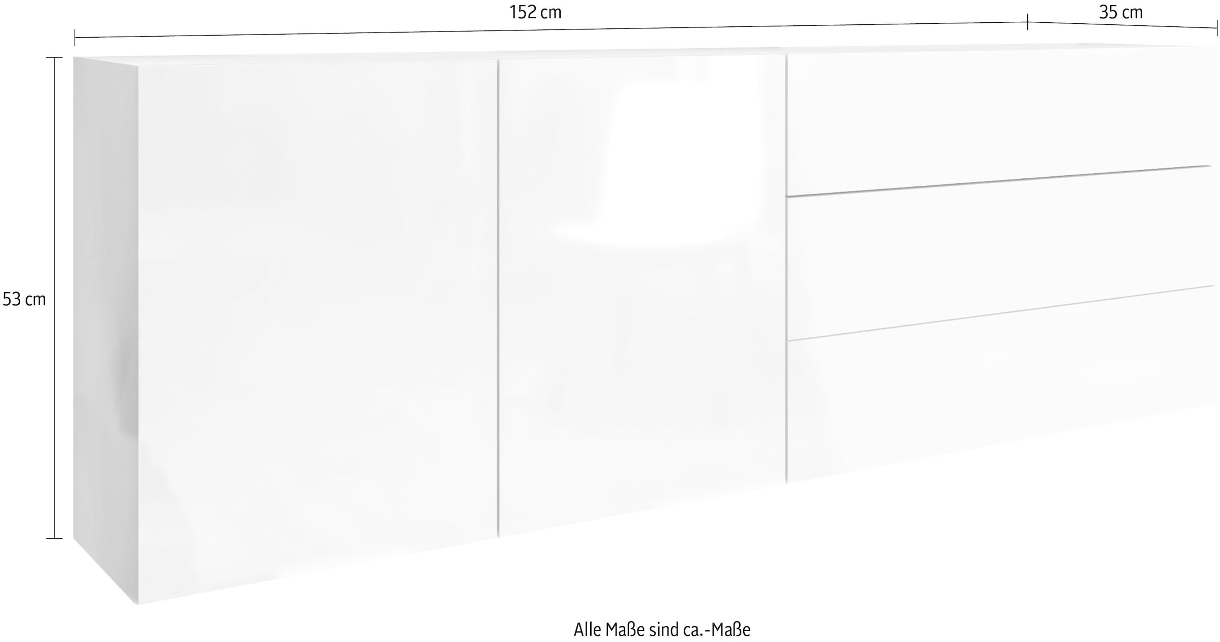Lowboard Raten Möbel borchardt hängend »Vaasa«, Breite kaufen 152 cm, nur auf