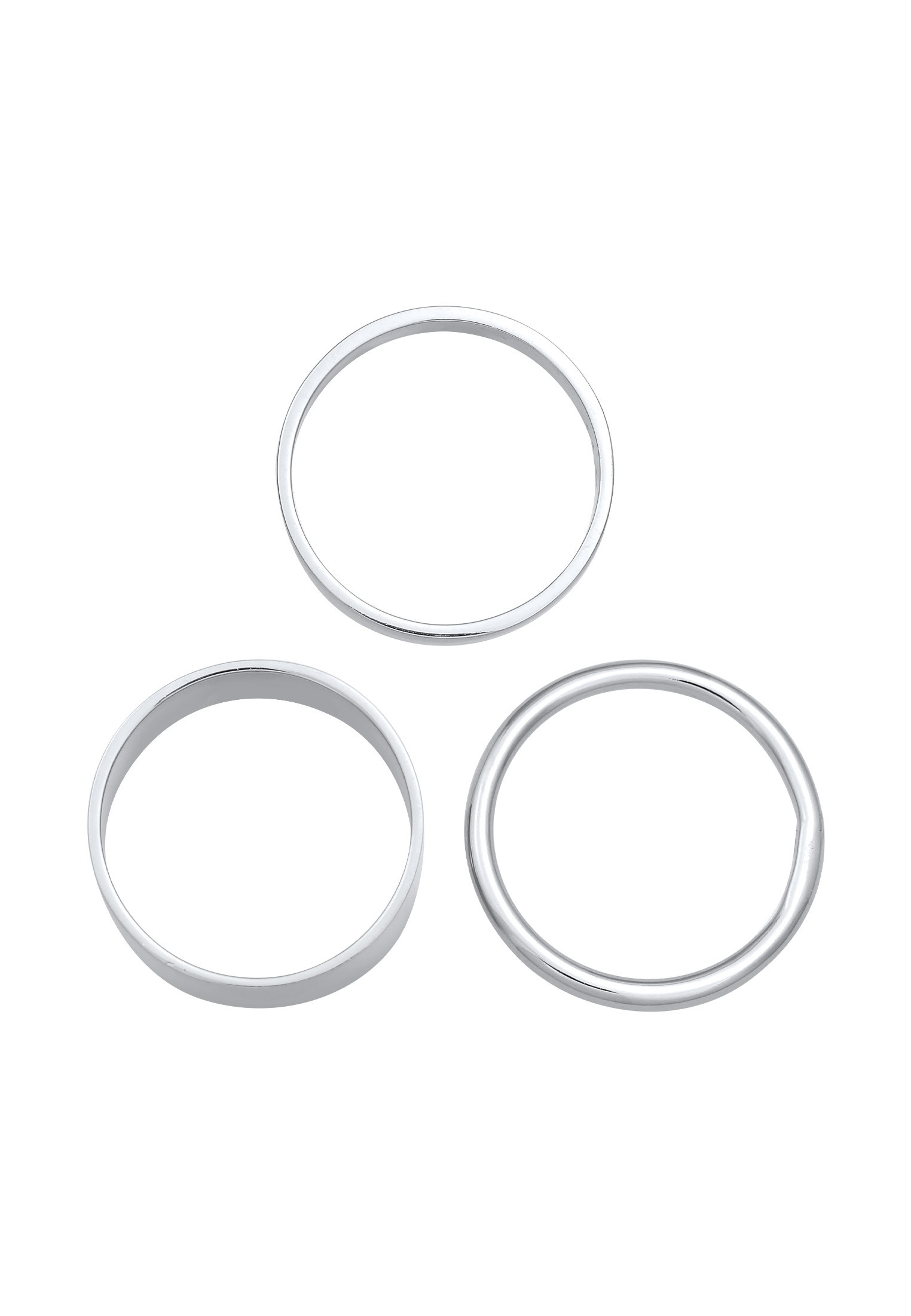 Elli Ring-Set »Ring Bandring Breit Schmal Rund 3er Set 925 Silber«