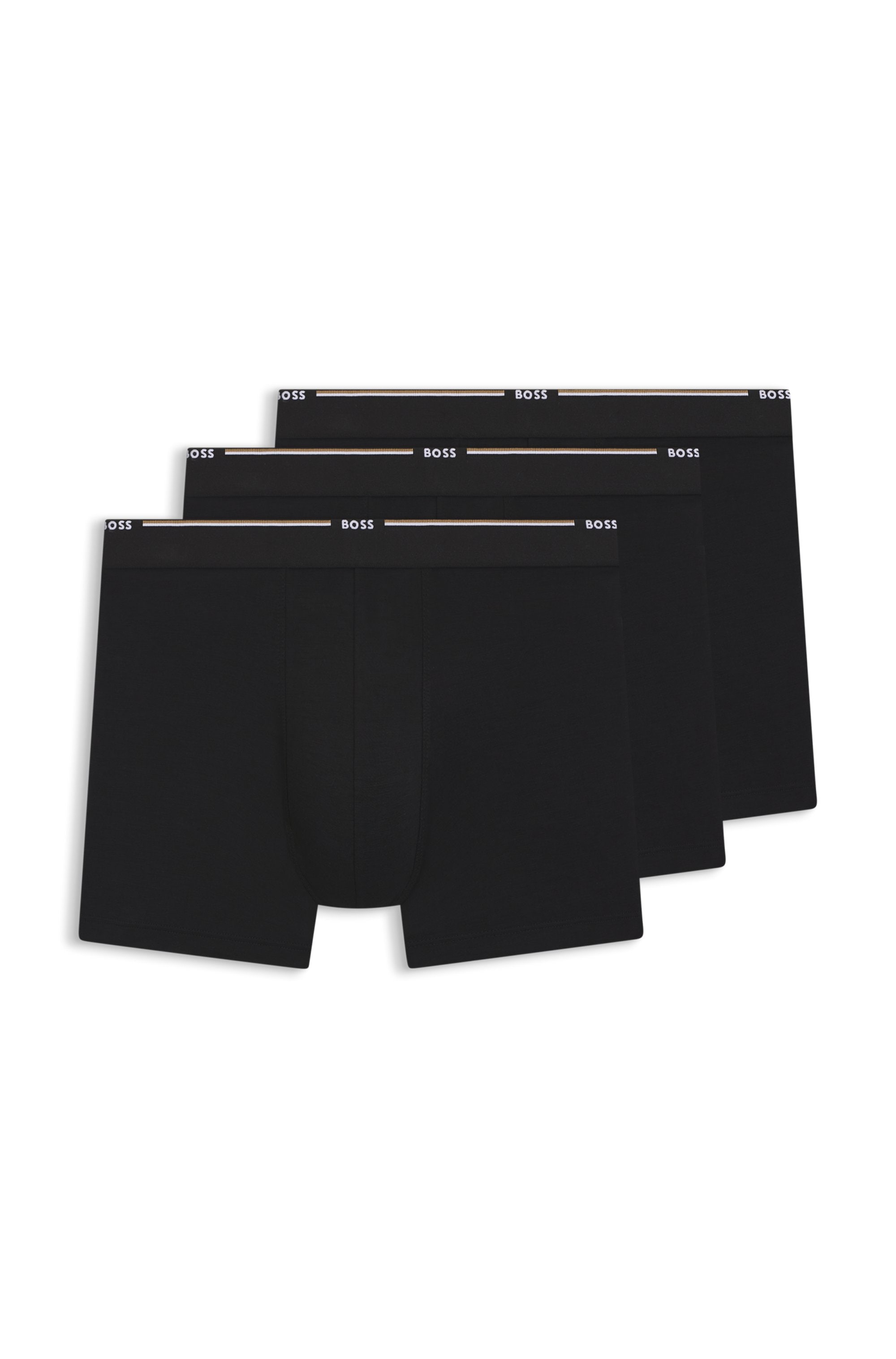 BOSS Boxer »Boxer Brief 3P Bamboo«, (Packung, 3 St.), mit Logoschriftzug auf dem Bund
