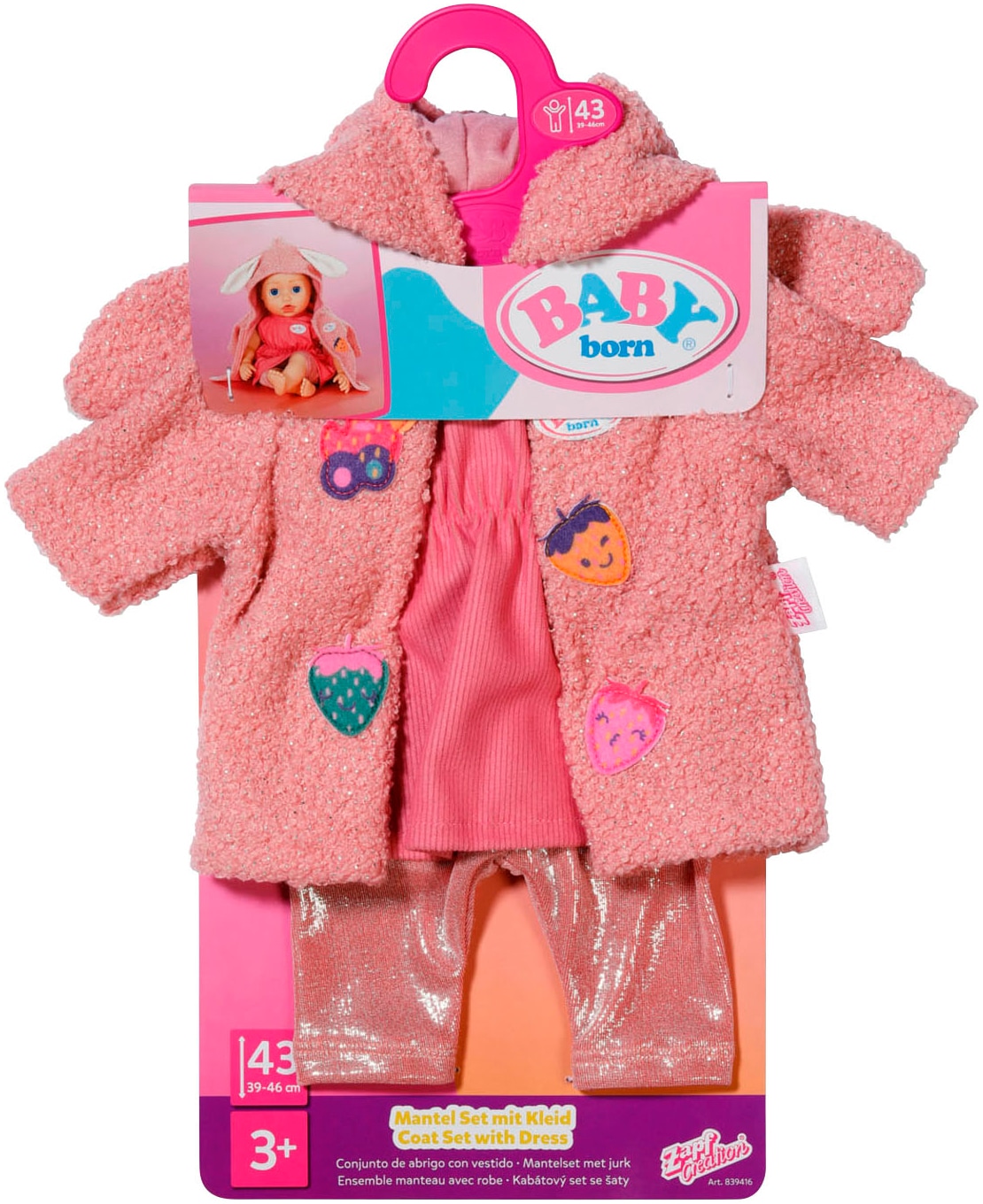 Baby Born Puppenkleidung »Mantel Set mit Kleid 43 cm«, (Set)