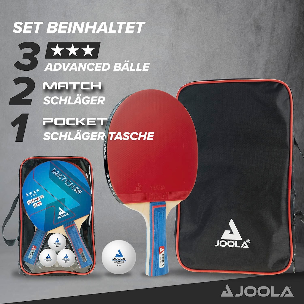 Joola Tischtennisschläger »Duo«, (Set, 5 tlg., mit Schlägerhülle-mit Bällen)